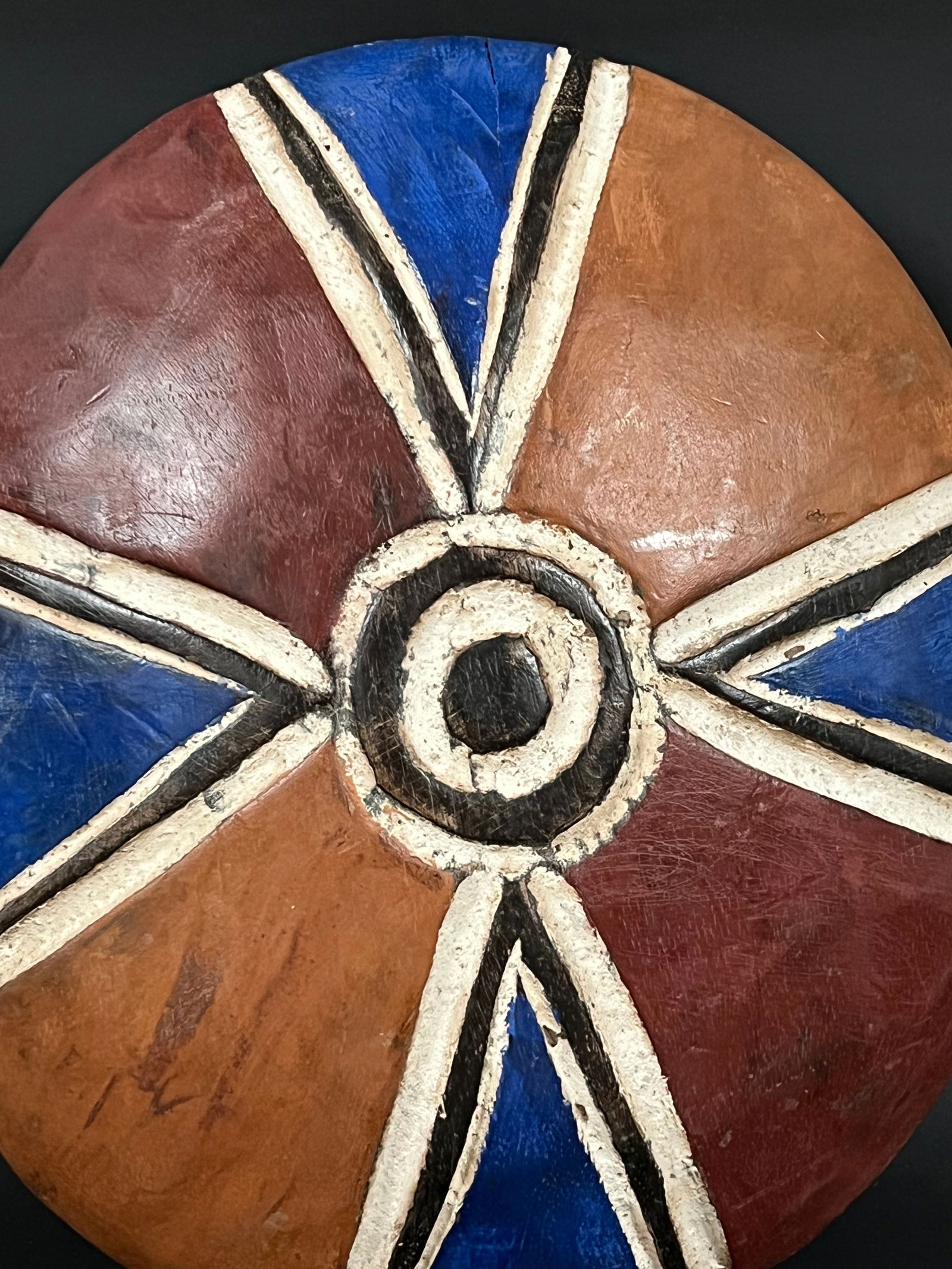 African Art Carved Wood Zulu Shield - 5