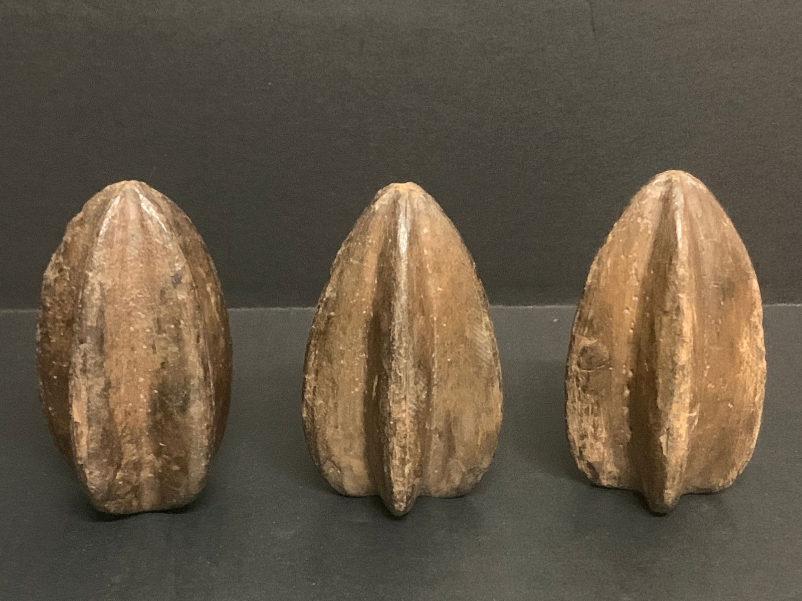 Carved Wood Star Fruits Sculpture 3 Pcs. - 2