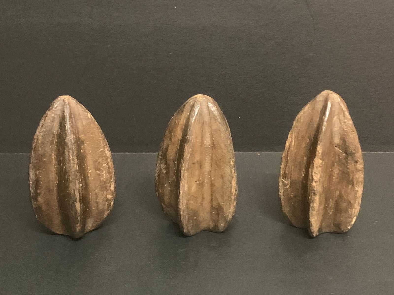 Carved Wood Star Fruits Sculpture 3 Pcs. - 3