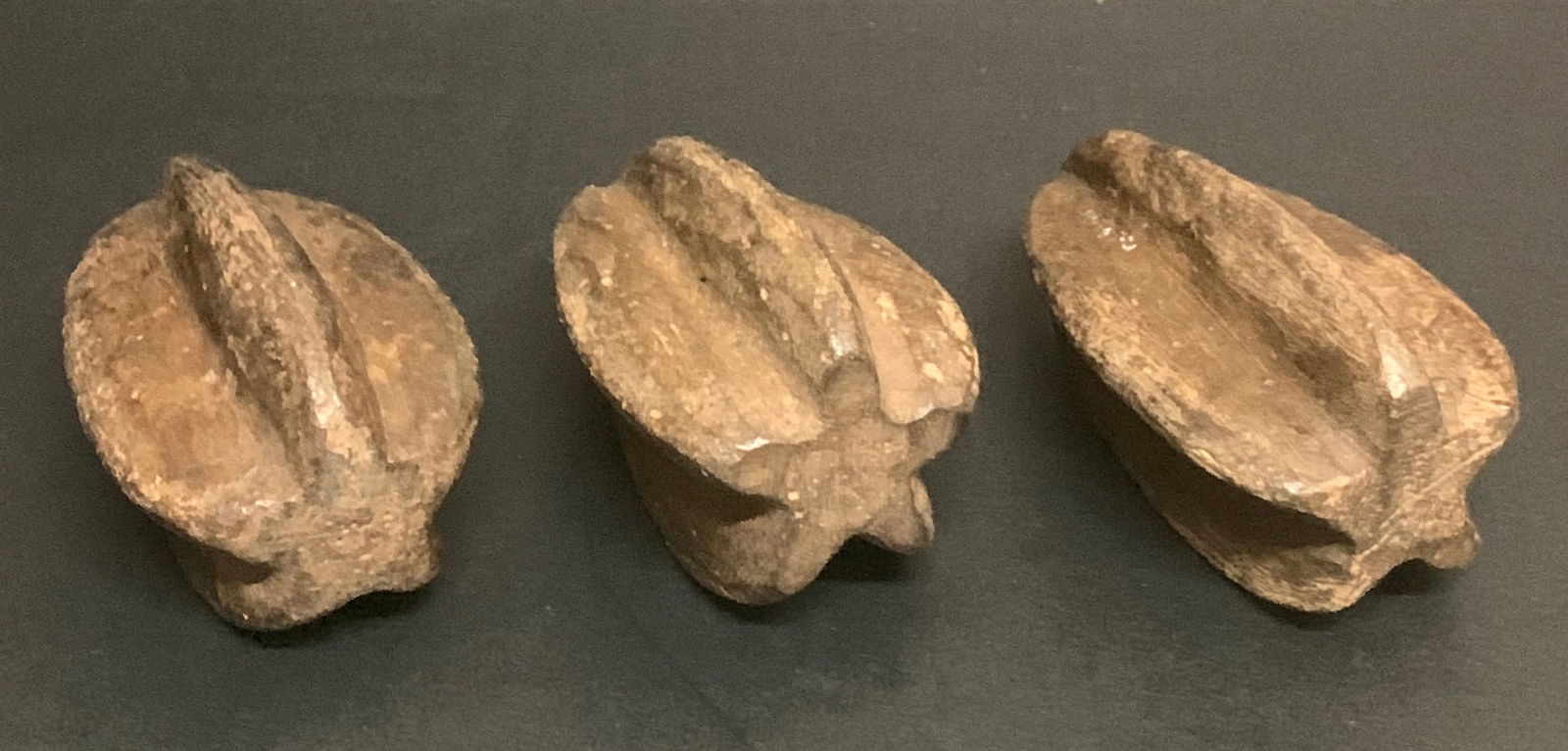 Carved Wood Star Fruits Sculpture 3 Pcs. - 5