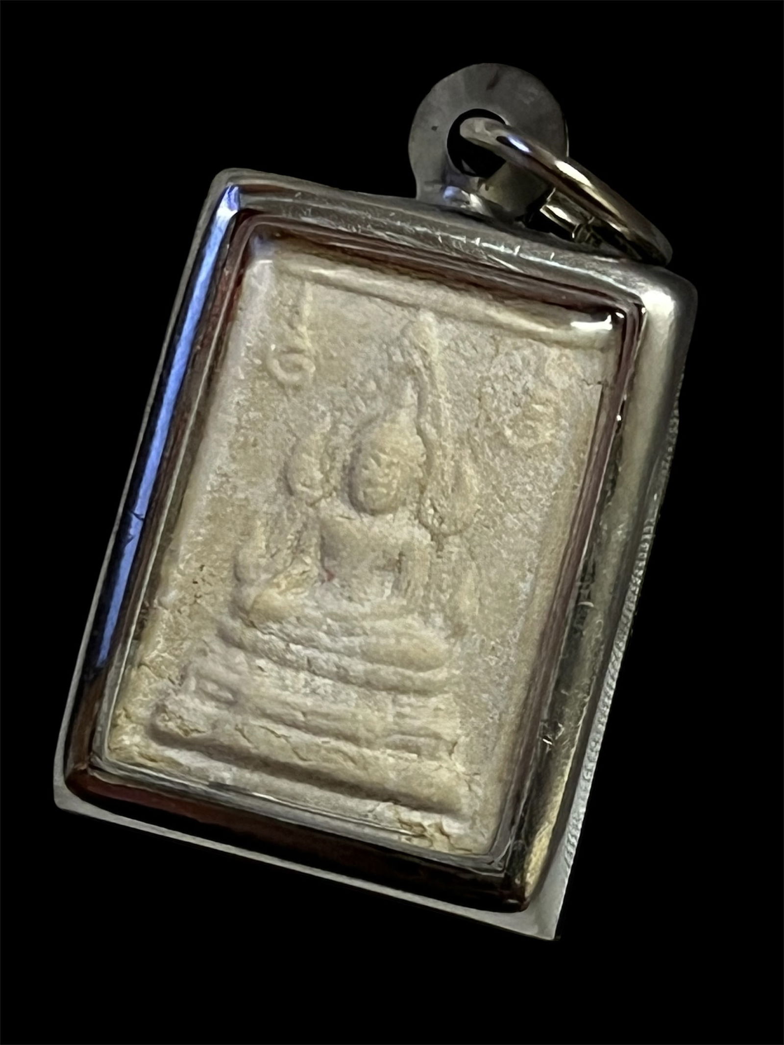 Souteast Asian Clay Buddha Amulet Pendant with Case - 4