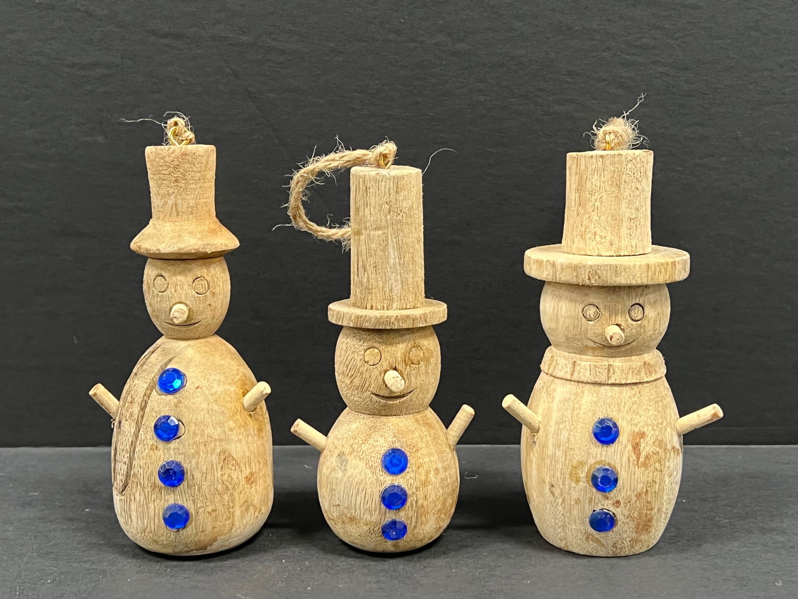 Carved Wood Christams Tree Ornaments: Title: Carved Wood Christams Tree OrnamentsDate/Period: Late 20th CenturyMaterials: WoodDescription: Carved Wood Christams Tree Ornaments 3 Pcs. Reserve: $40.00 Shipping:Domestic: Flat-rate of