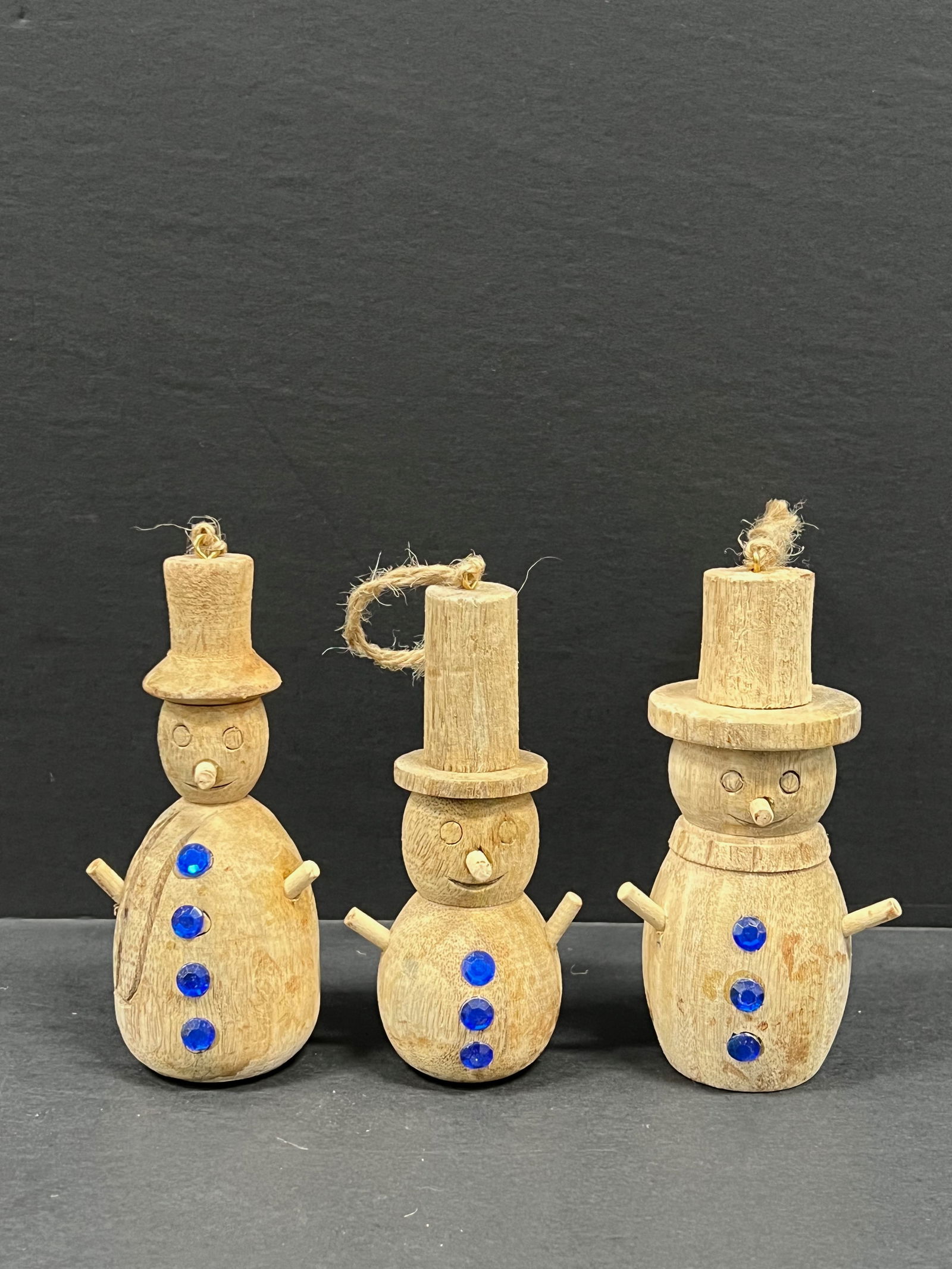 Carved Wood Christams Tree Ornaments - 2