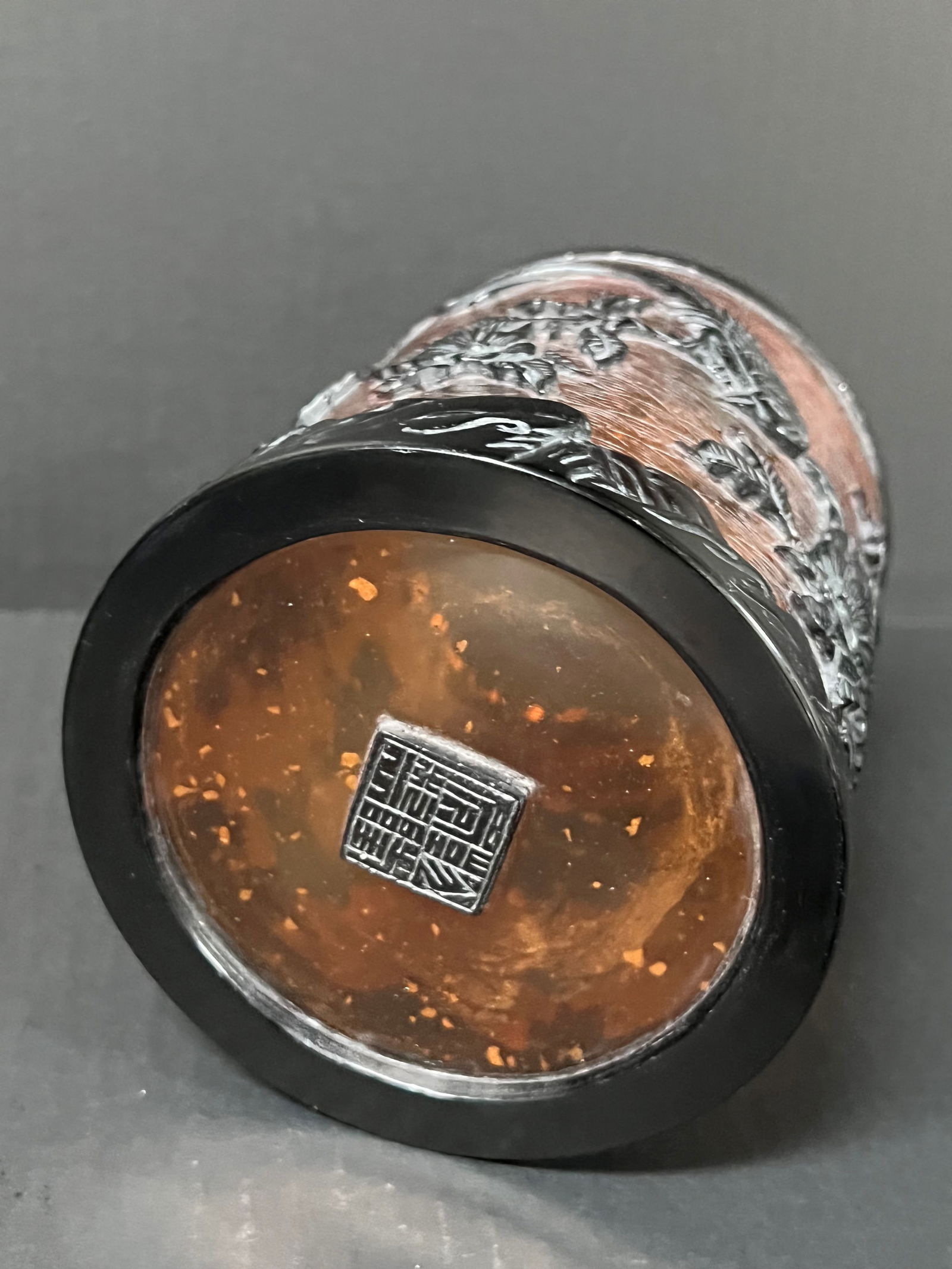 Chinese Art Peking Glass Overlay brush Pot - 6