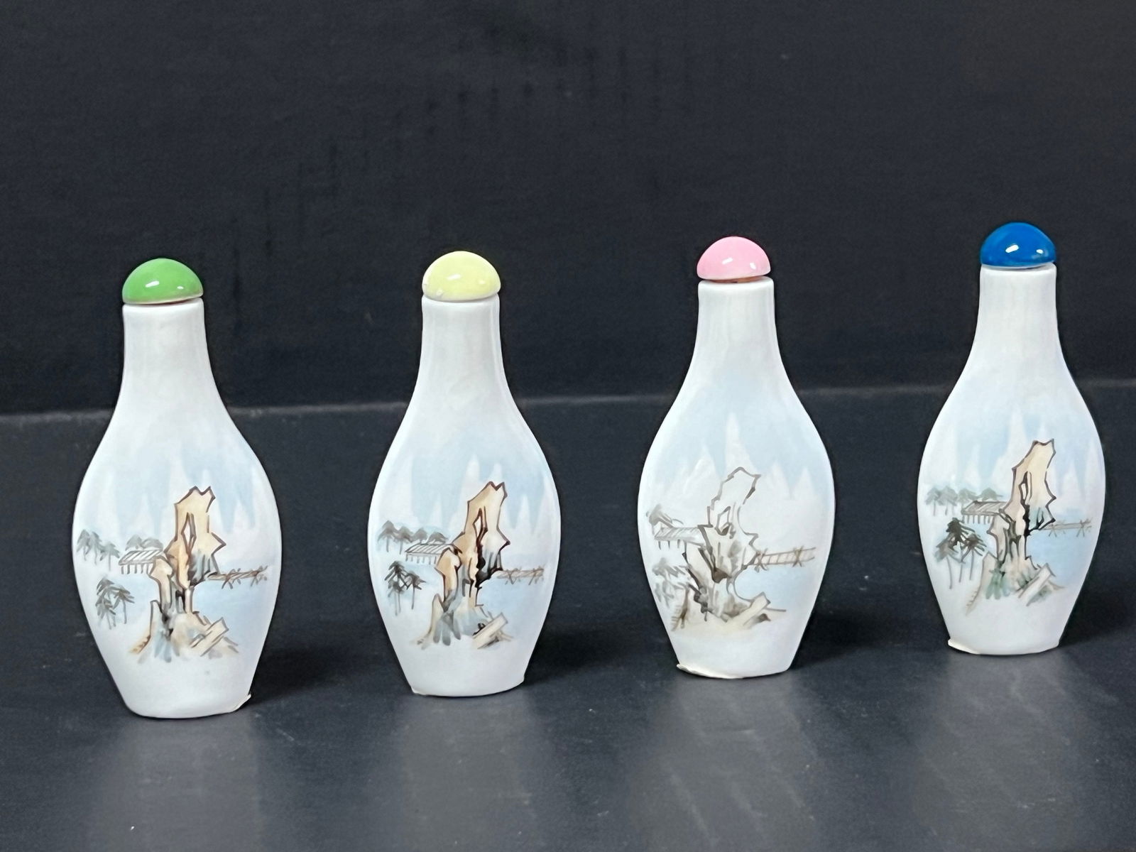 Chinese Porcelain Snuff Bottle Set of 4 - 6