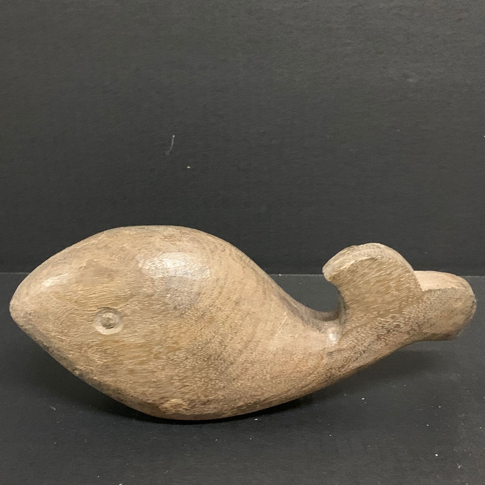 Carved Wood Whale Sculpture - 2