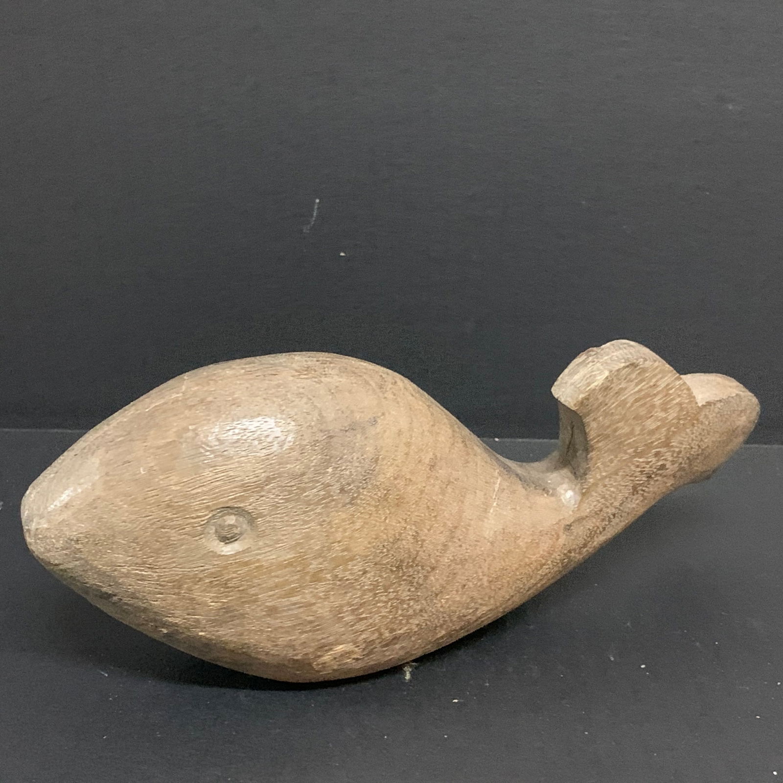 Carved Wood Whale Sculpture - 3