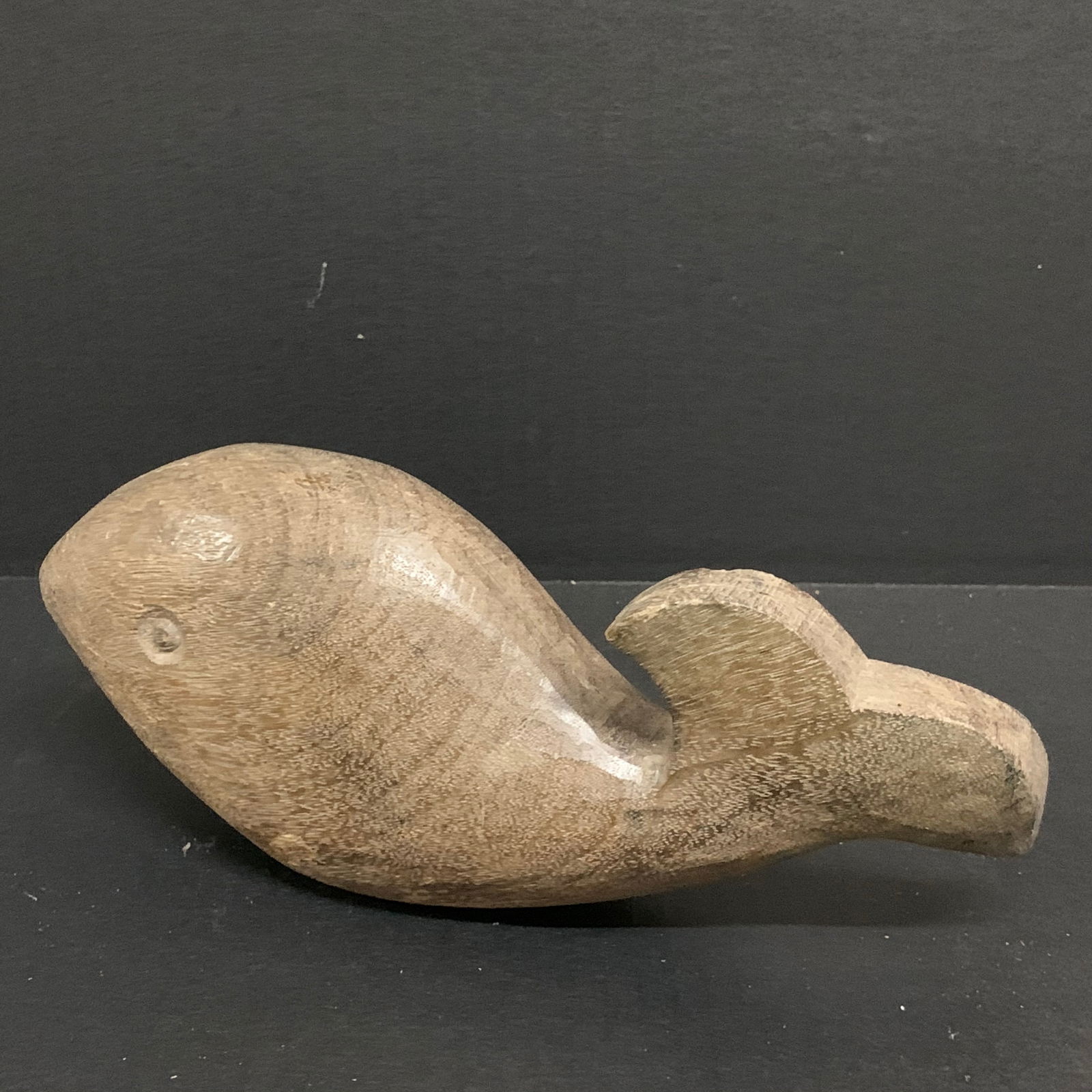 Carved Wood Whale Sculpture - 4