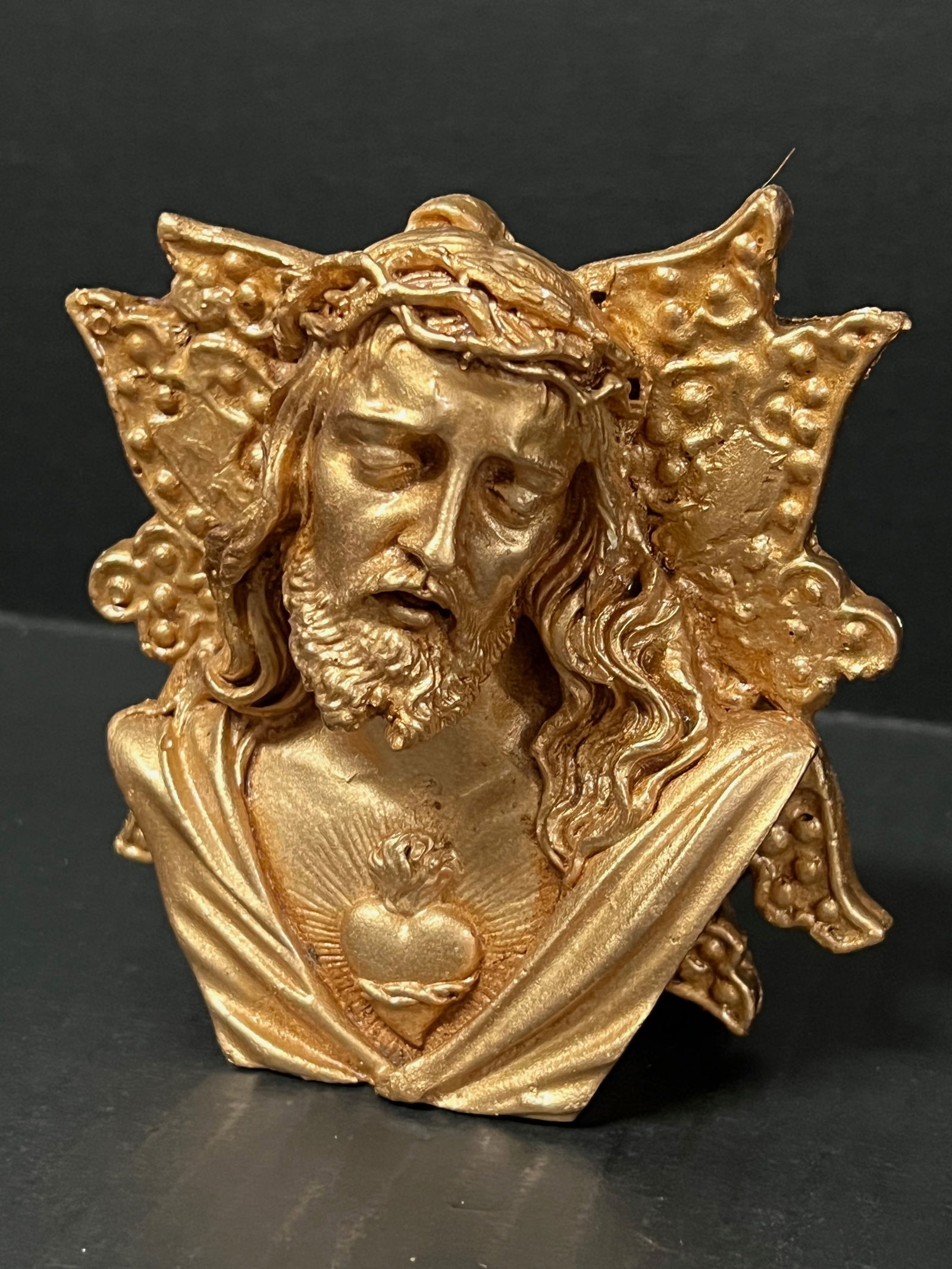 Volcanic Ash Fall Gold Painted Religious Icon - 2