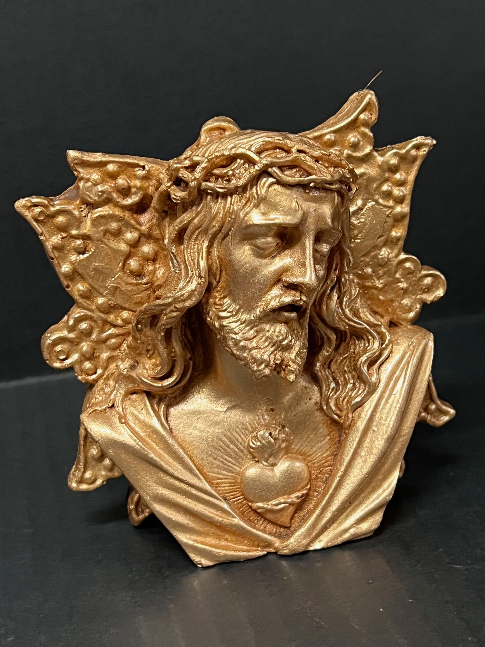 Volcanic Ash Fall Gold Painted Religious Icon - 3