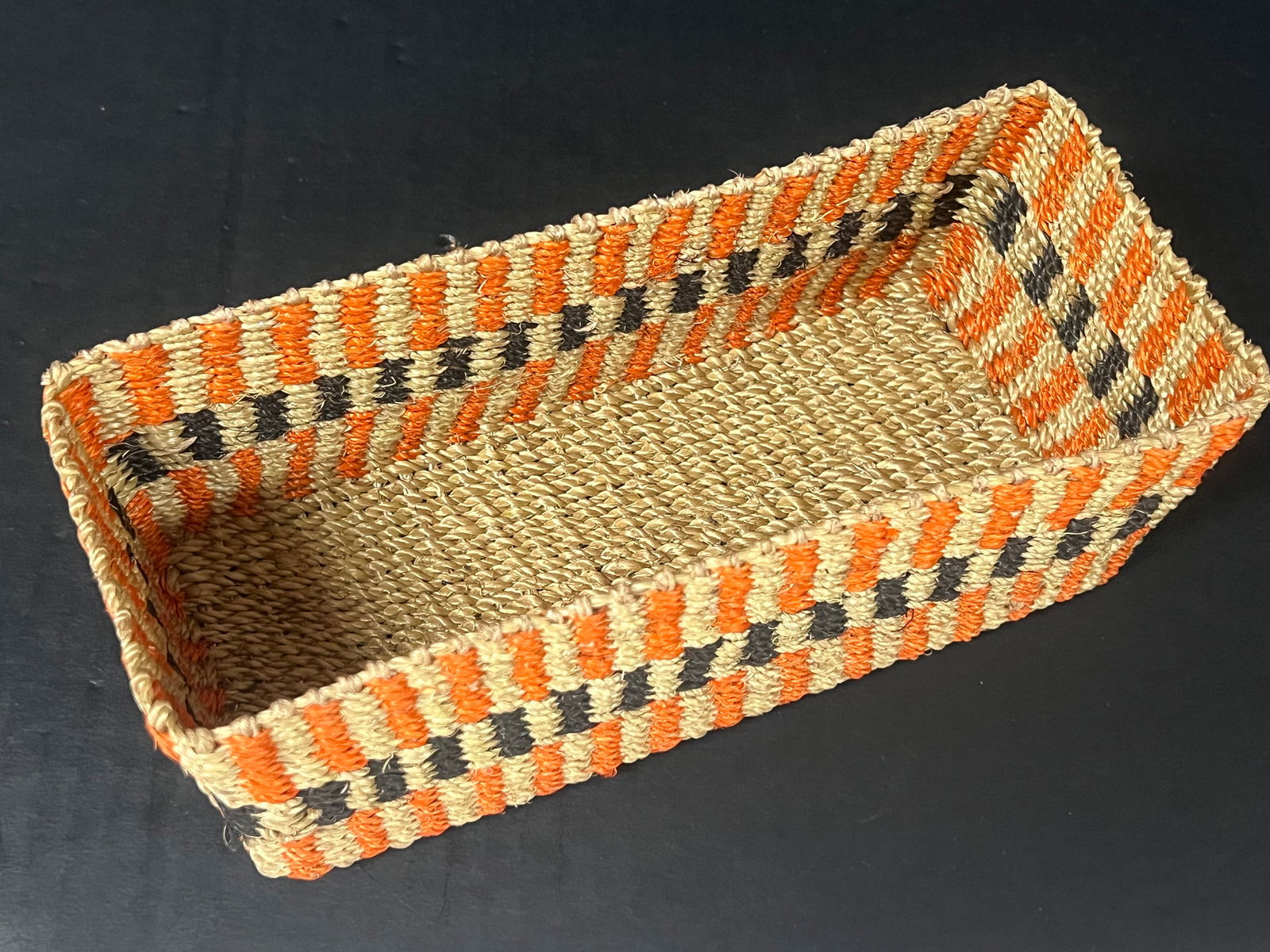 Hand Woven Natural Abaca Fiber Storage Tray - 4
