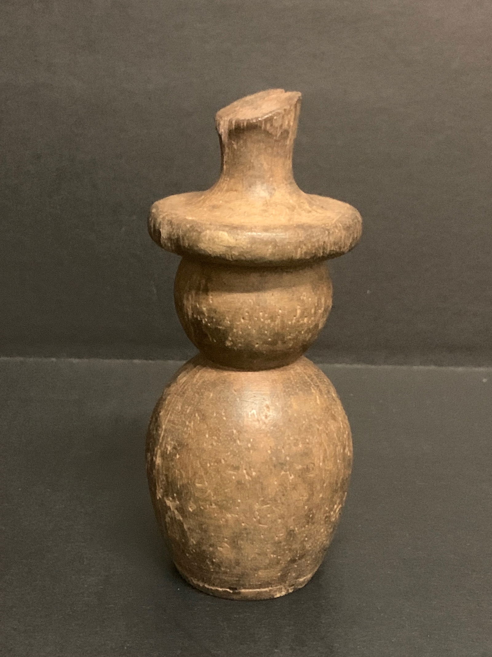 Carved Wood Snowman Sculpture (1 of 6)