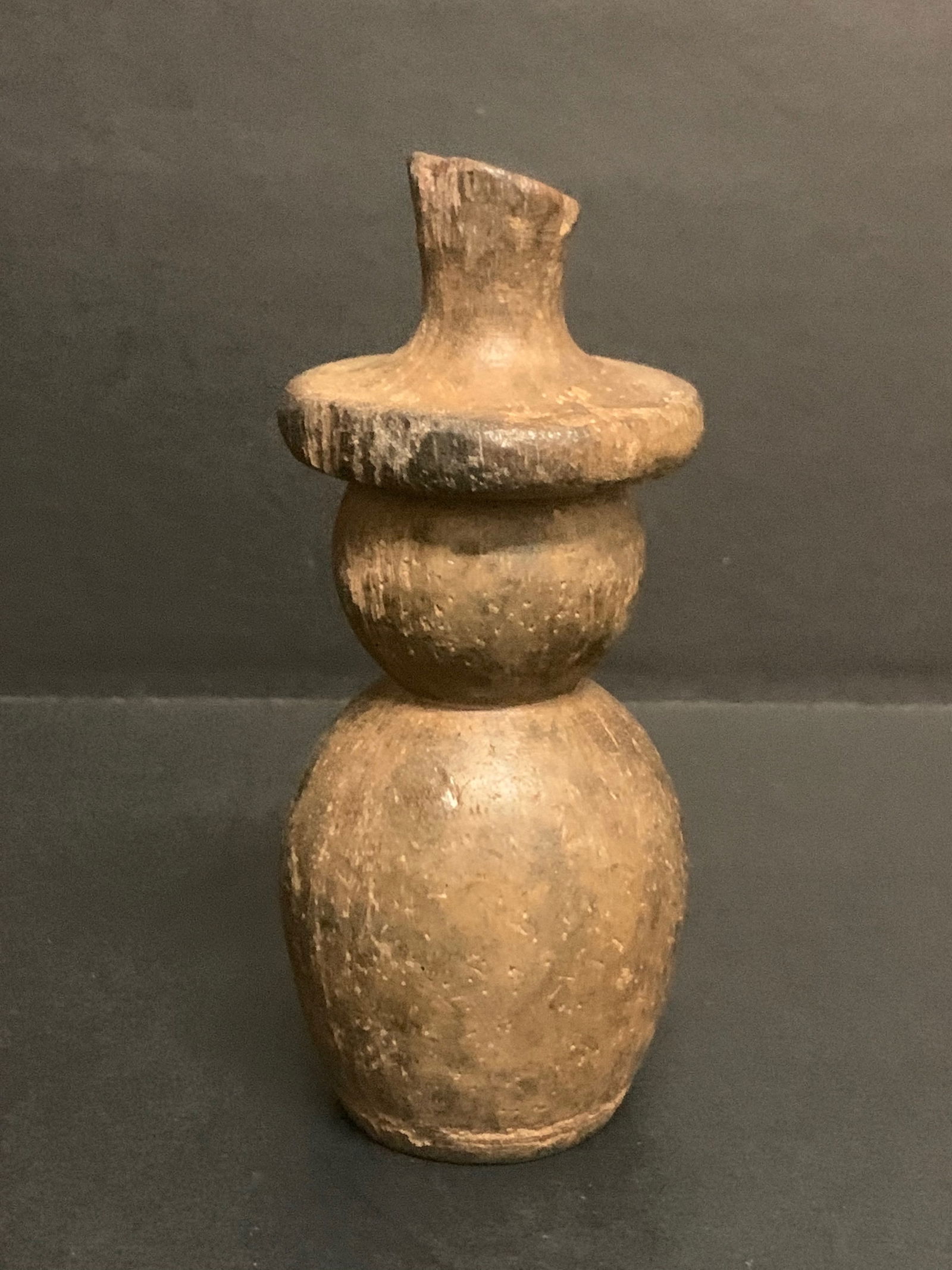 Carved Wood Snowman Sculpture - 4