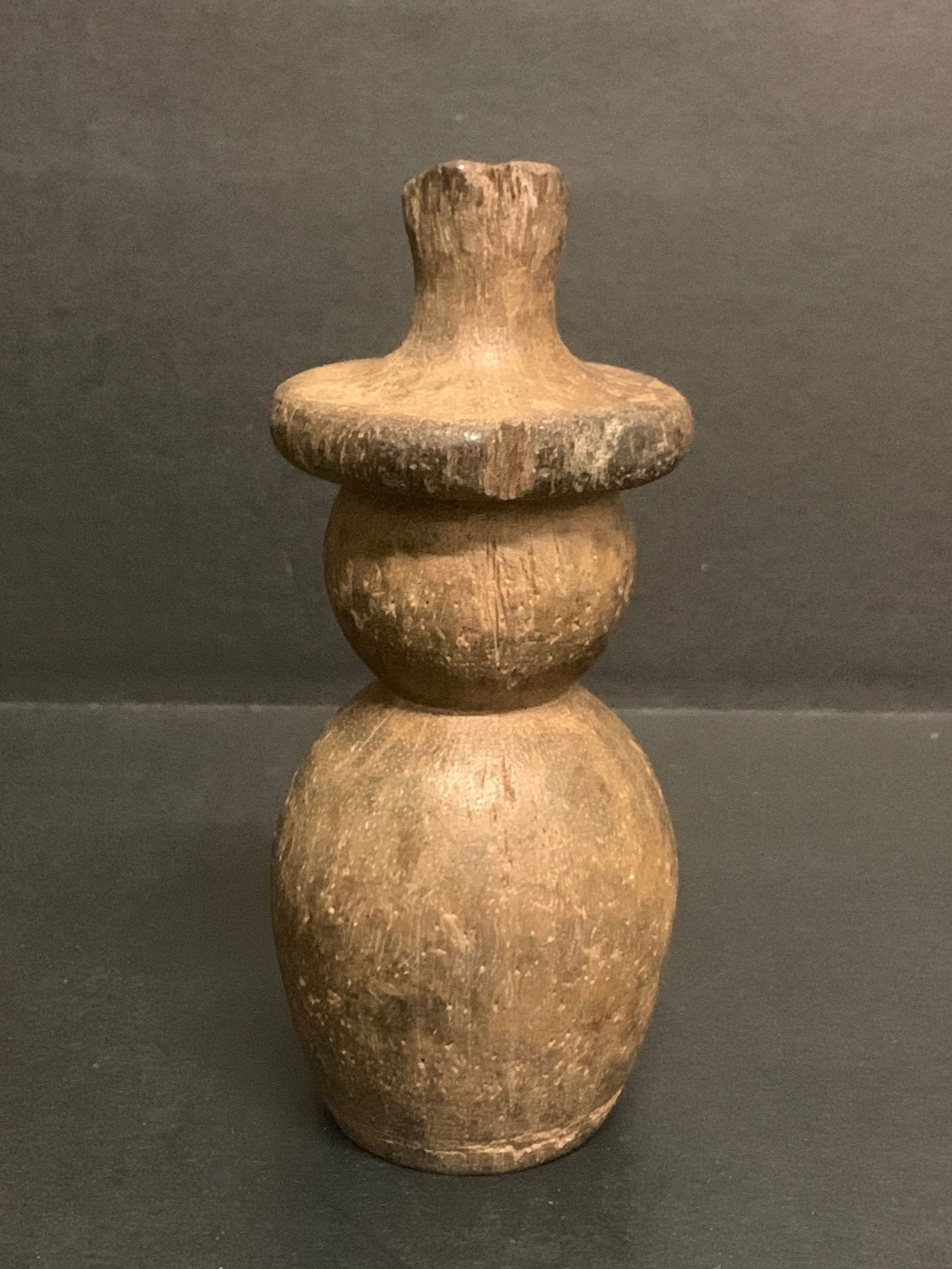 Carved Wood Snowman Sculpture - 5