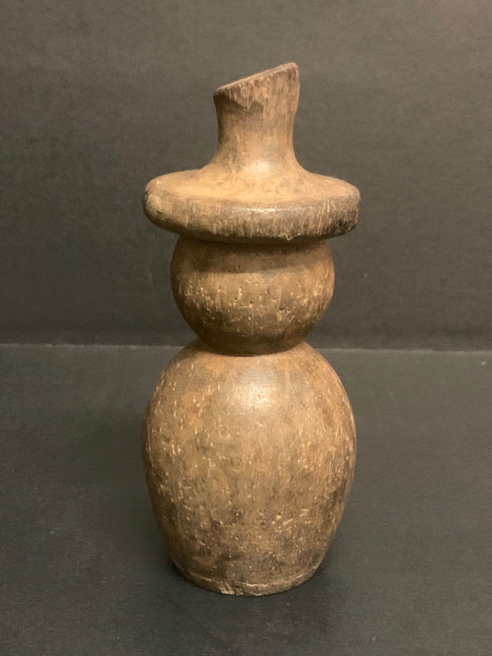 Carved Wood Snowman Sculpture - 6