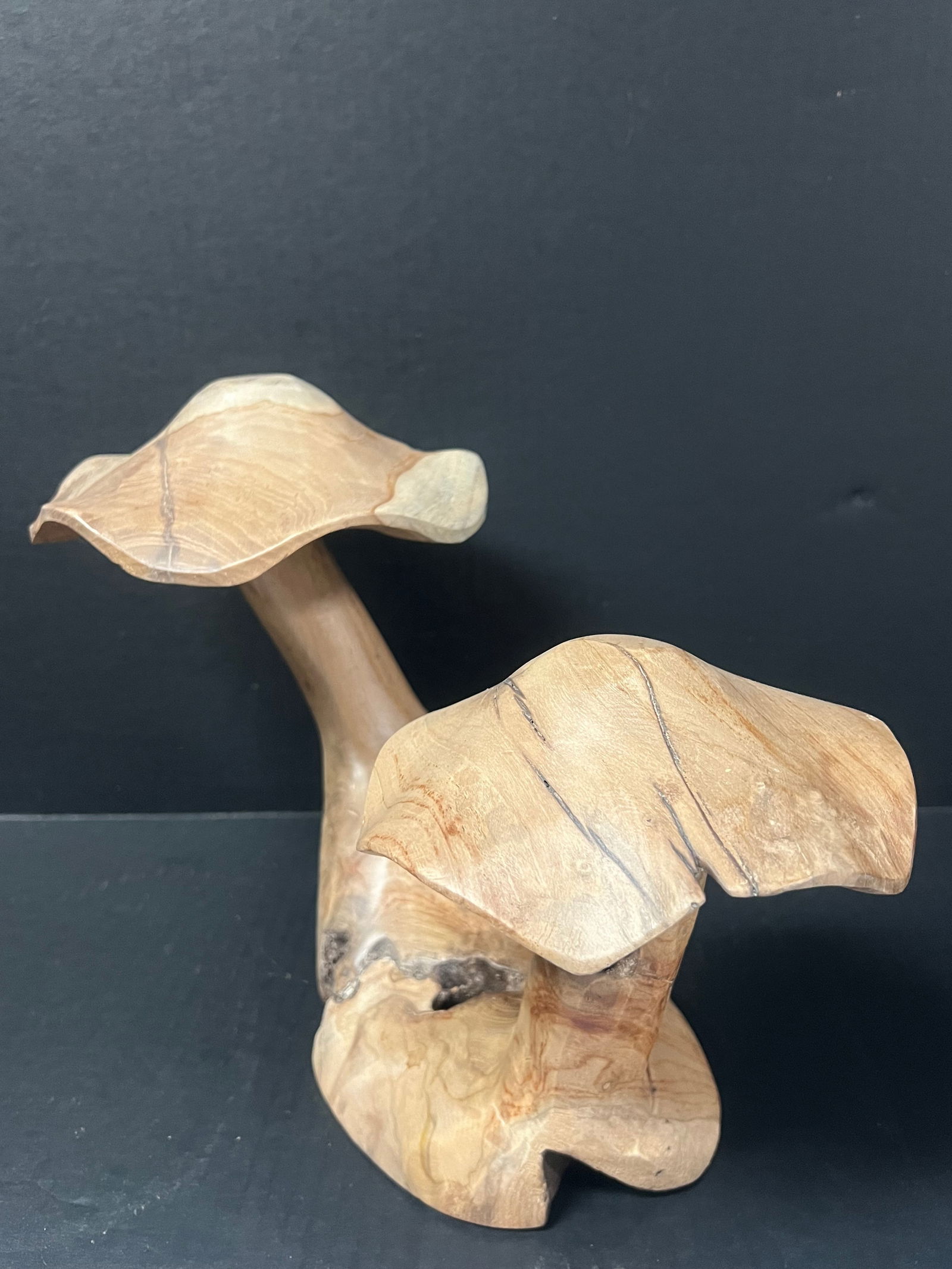 CarvedW ood Mushroom Sculpture - 5