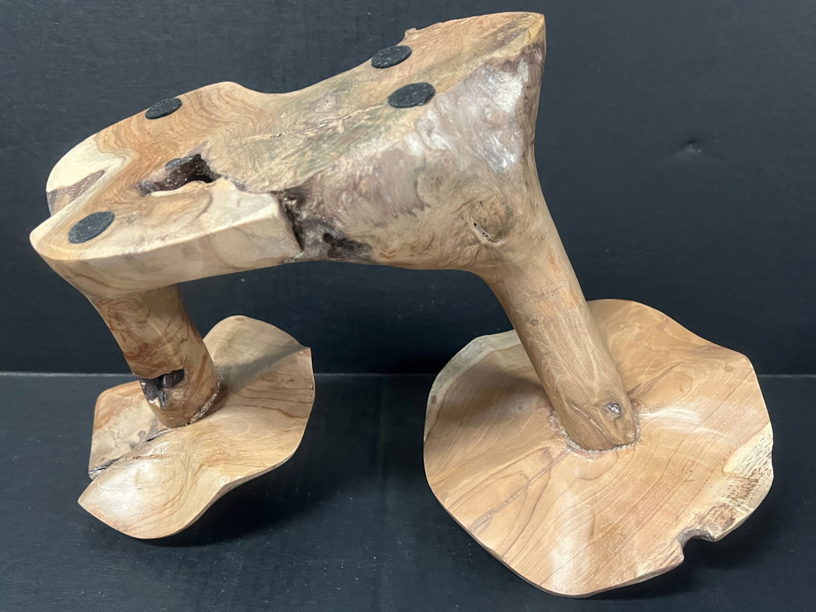 CarvedW ood Mushroom Sculpture - 8