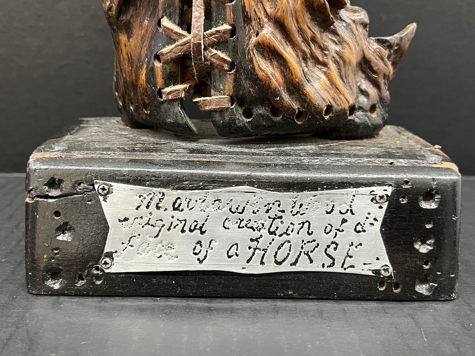 Vintage Natural Driftwood Horse Sculpture - 3