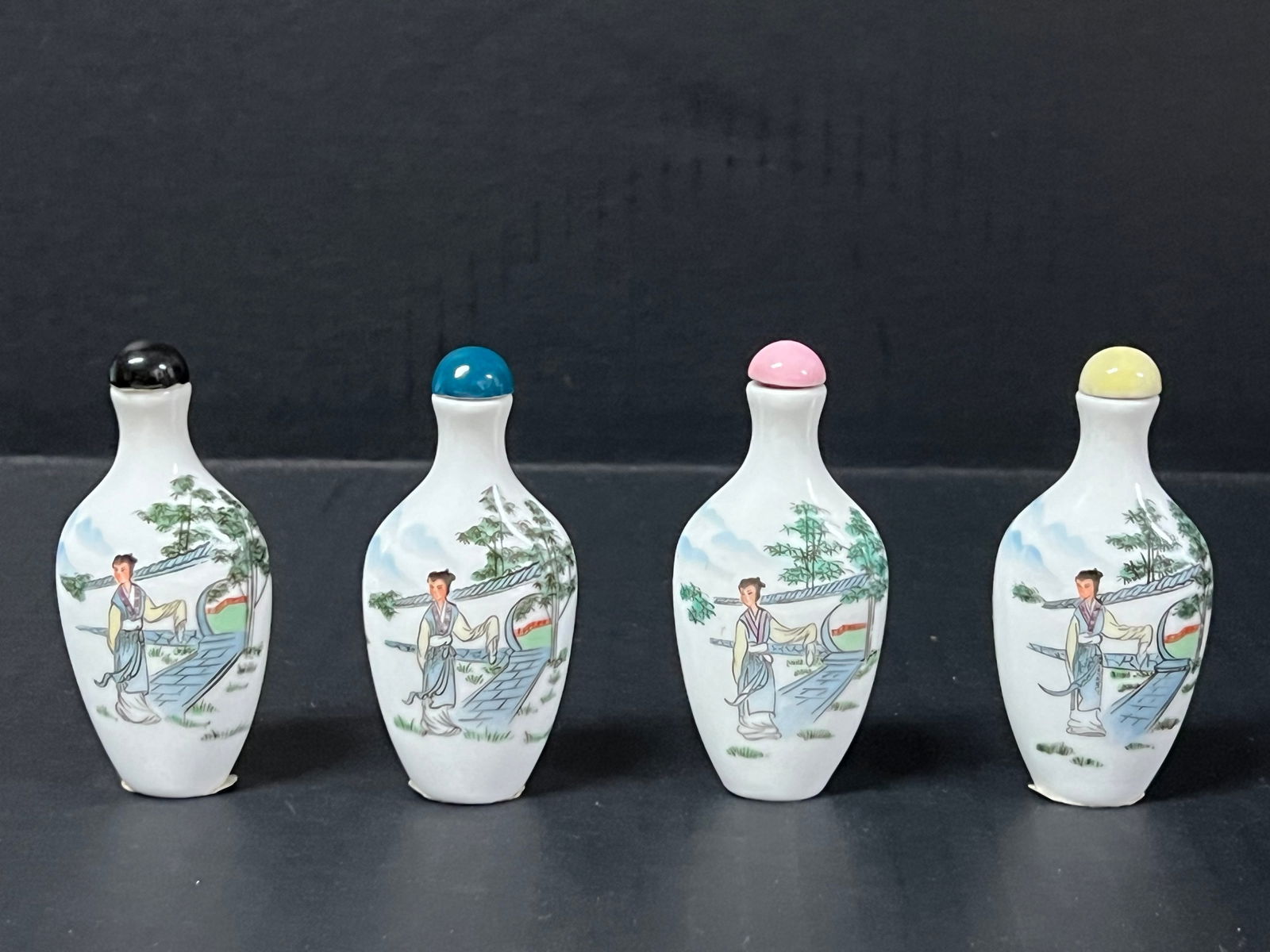 Chinese Porcelain Snuff Bottle Set of 4 - 4