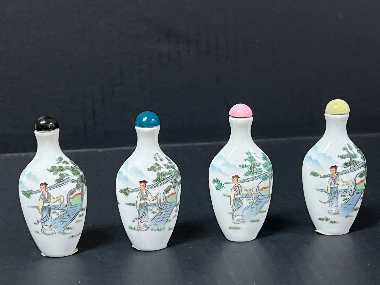 Chinese Porcelain Snuff Bottle Set of 4 - 6