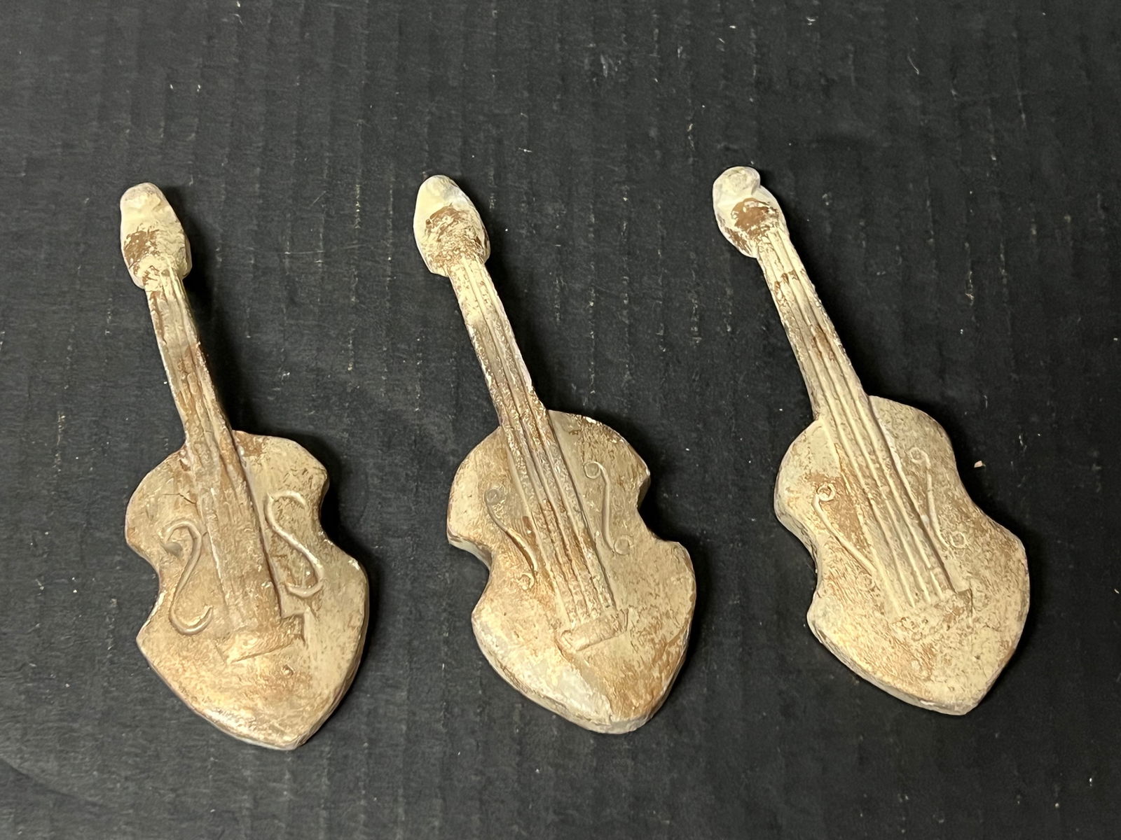 Carved Wood Miniature Instrument Set of 3 (1 of 5)