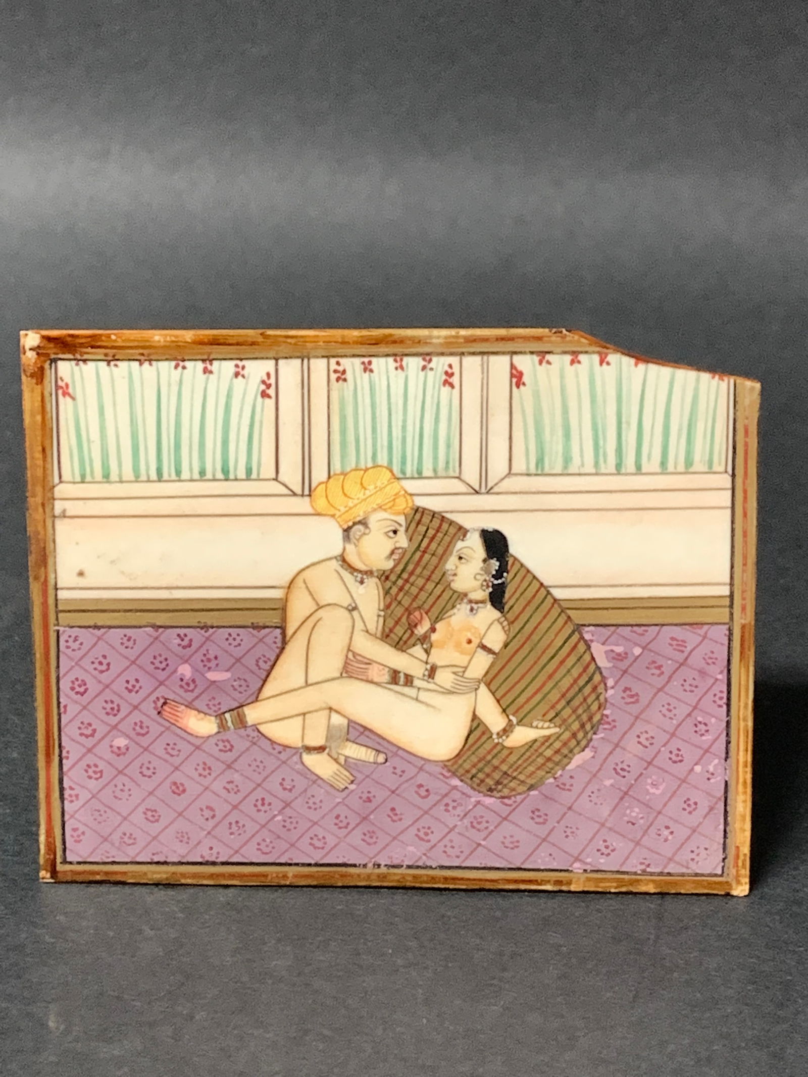 Indian Kuma Sutra Erotica Drawing on Bone - 5