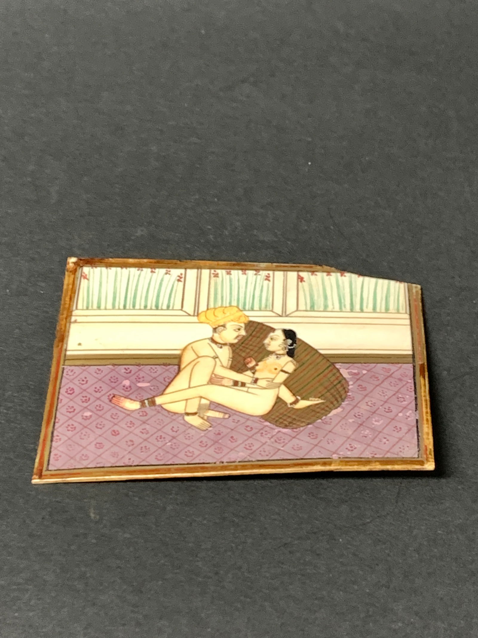 Indian Kuma Sutra Erotica Drawing on Bone - 6