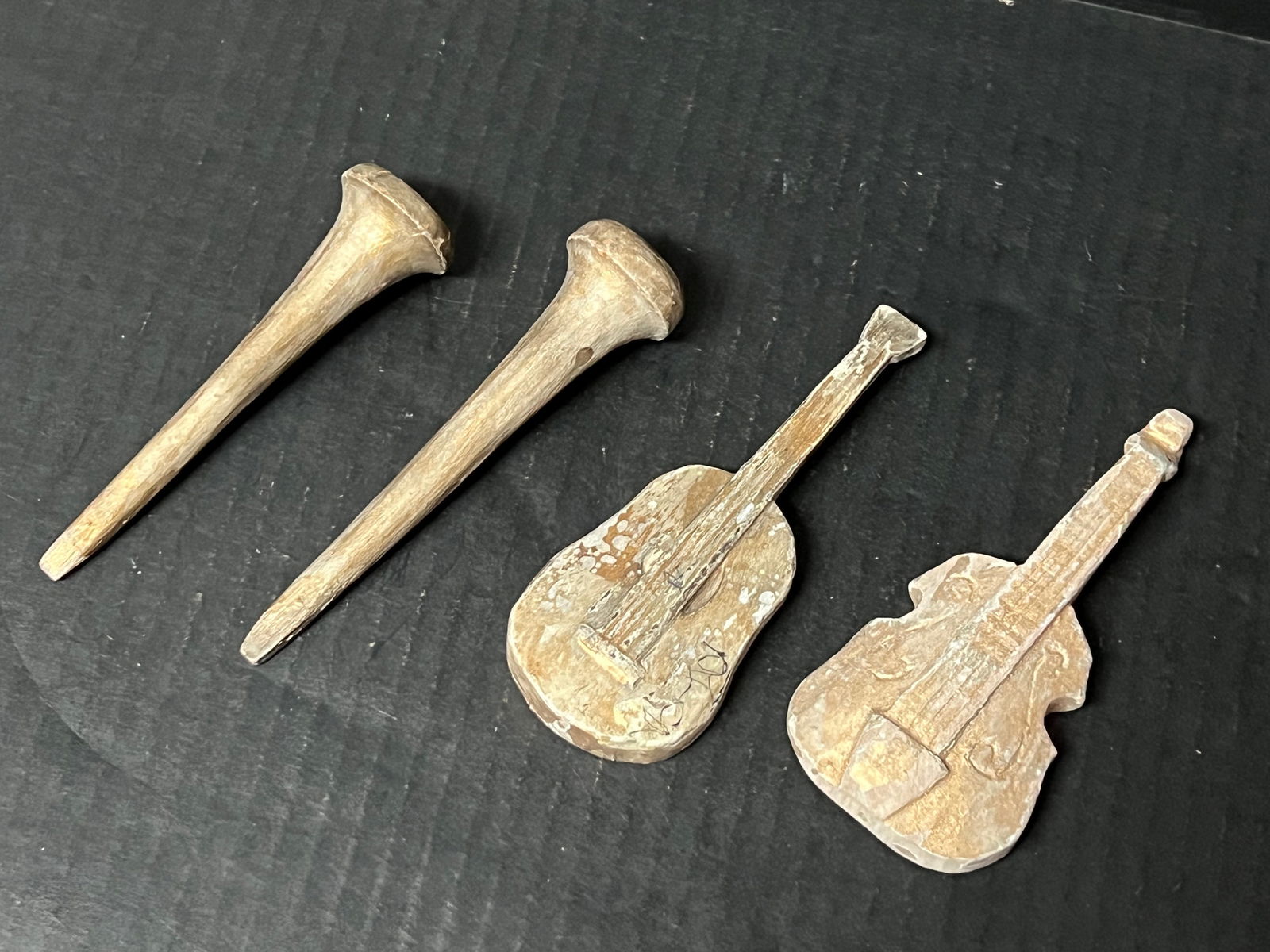 Carved Wood Miniature Instrument Set of 4 - 2