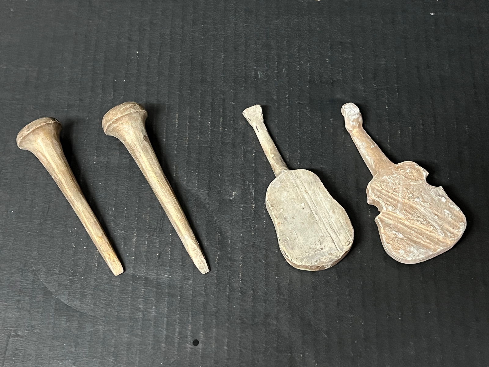 Carved Wood Miniature Instrument Set of 4 - 5