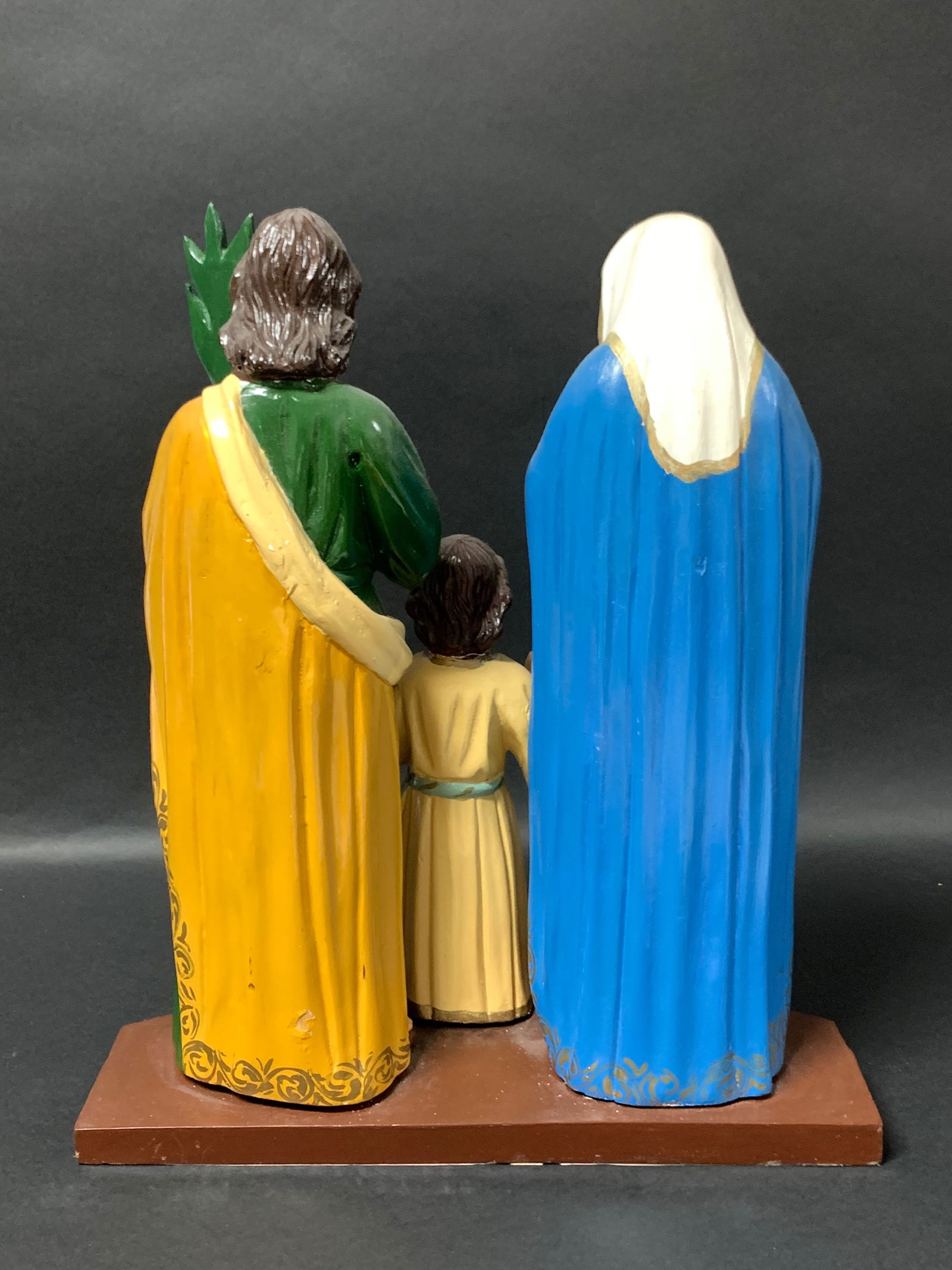 Carved Wood Religious Art Holy Family Sculpture - 6