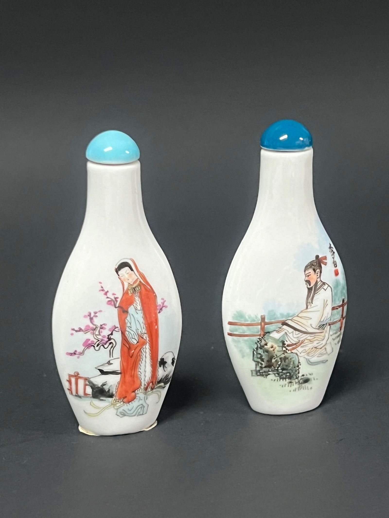 Chinese Porcelain Snuff Bottle Set of 2 - 2