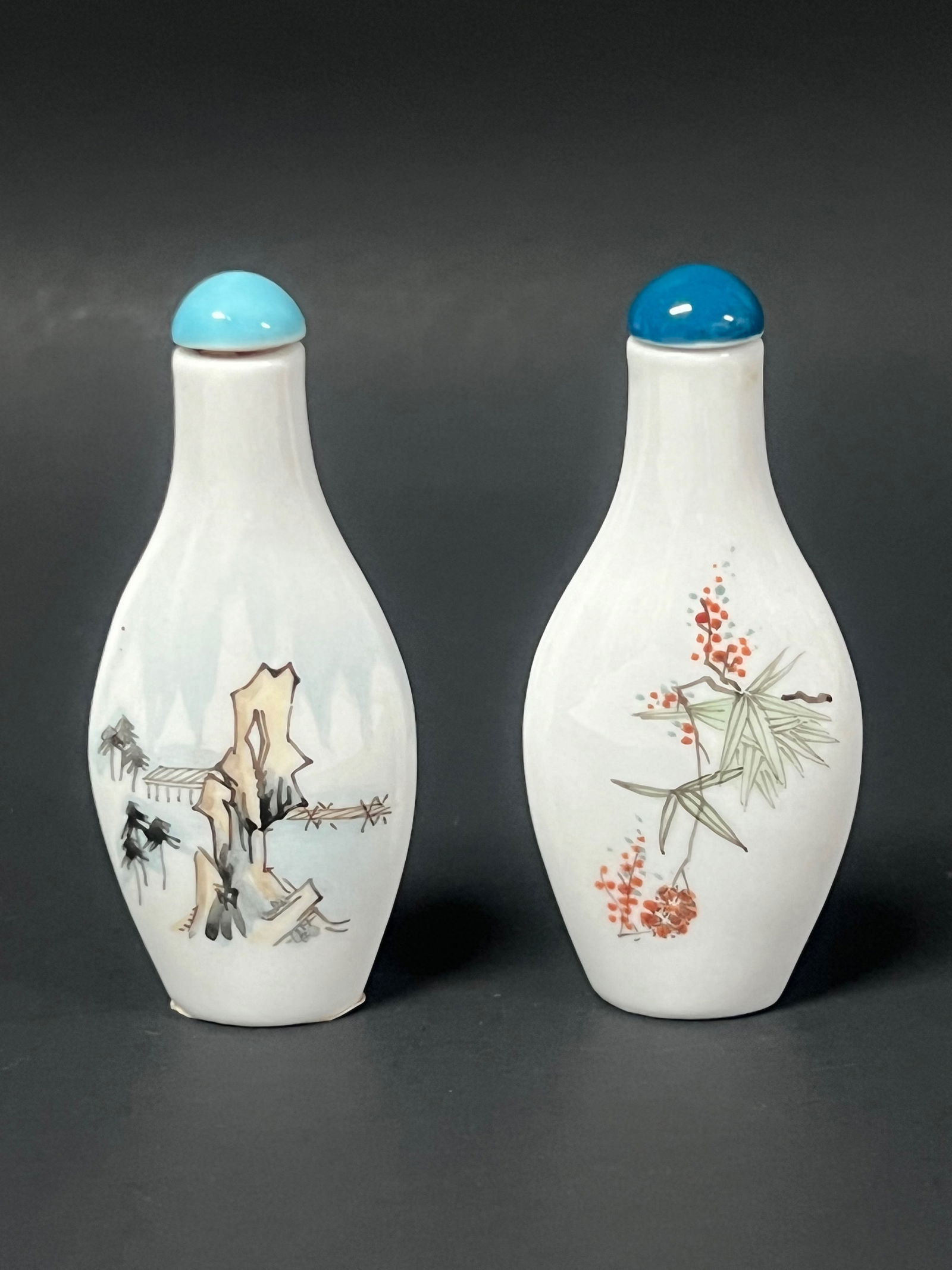 Chinese Porcelain Snuff Bottle Set of 2 - 4