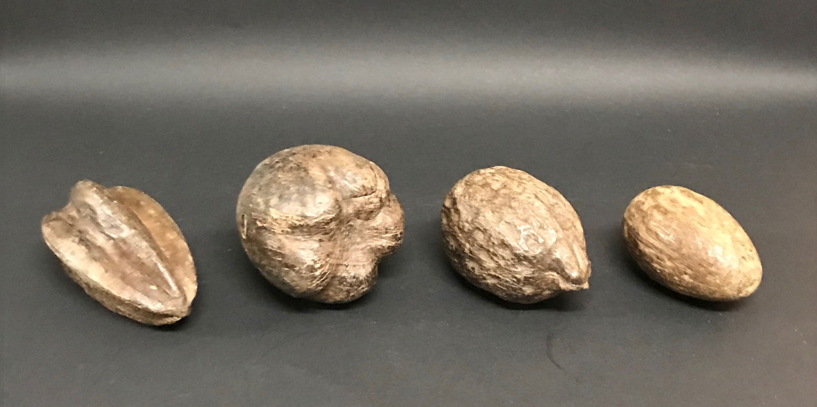 Carved Wood Assorted Fruits Sculpture Set of 4 - 2