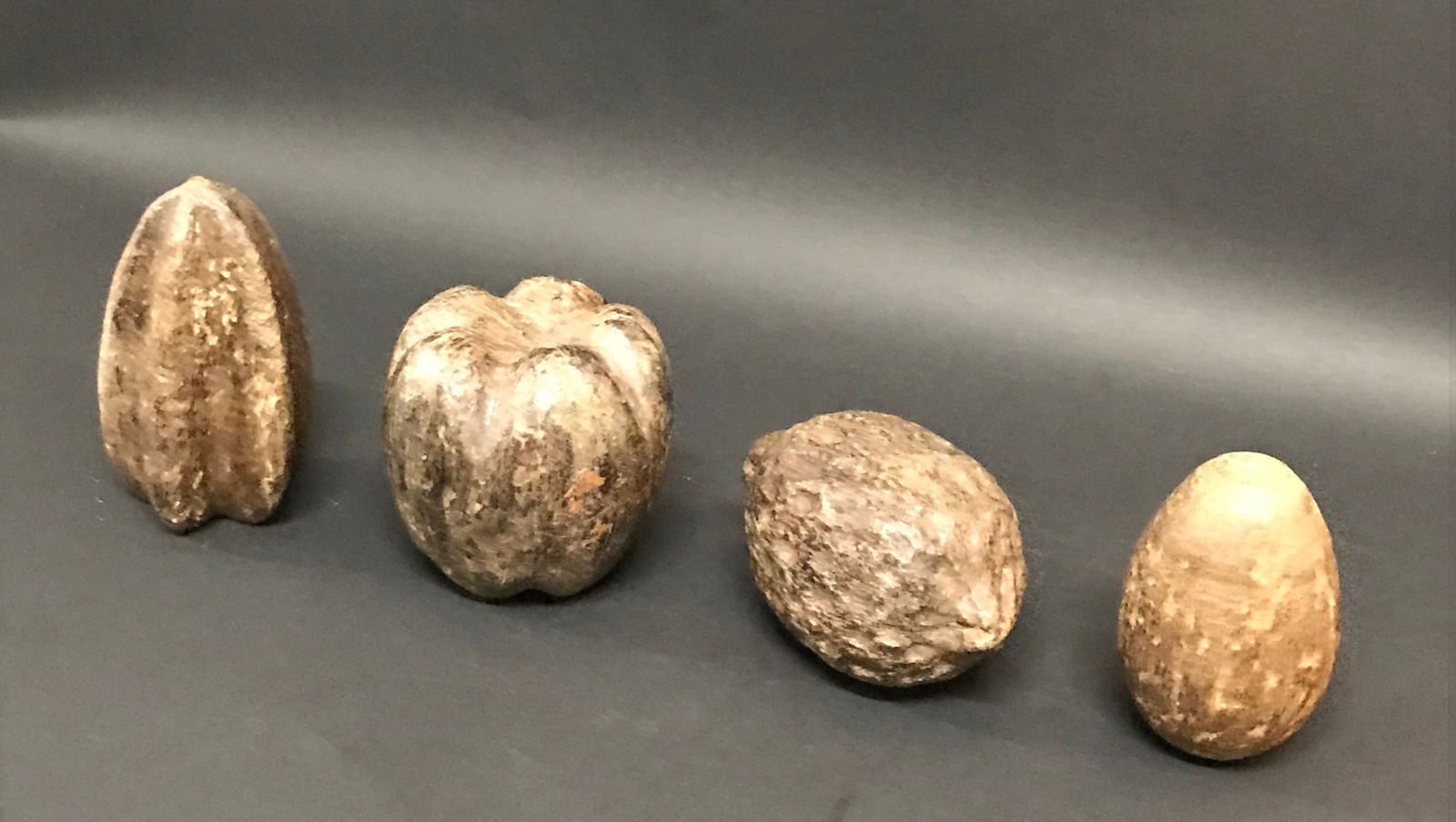 Carved Wood Assorted Fruits Sculpture Set of 4 - 4