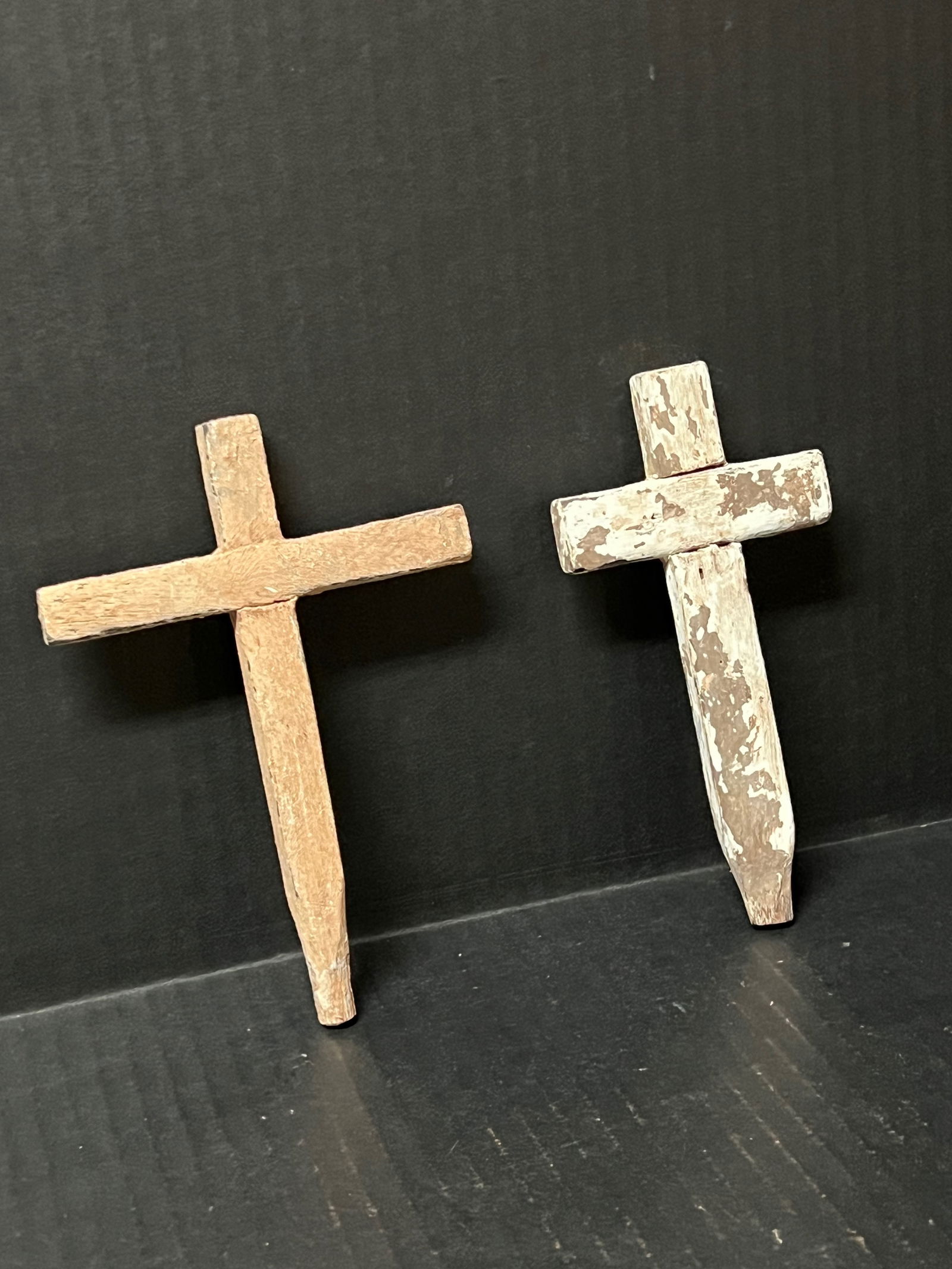 Carved Wood Miniature Cross Set of 2 - 2