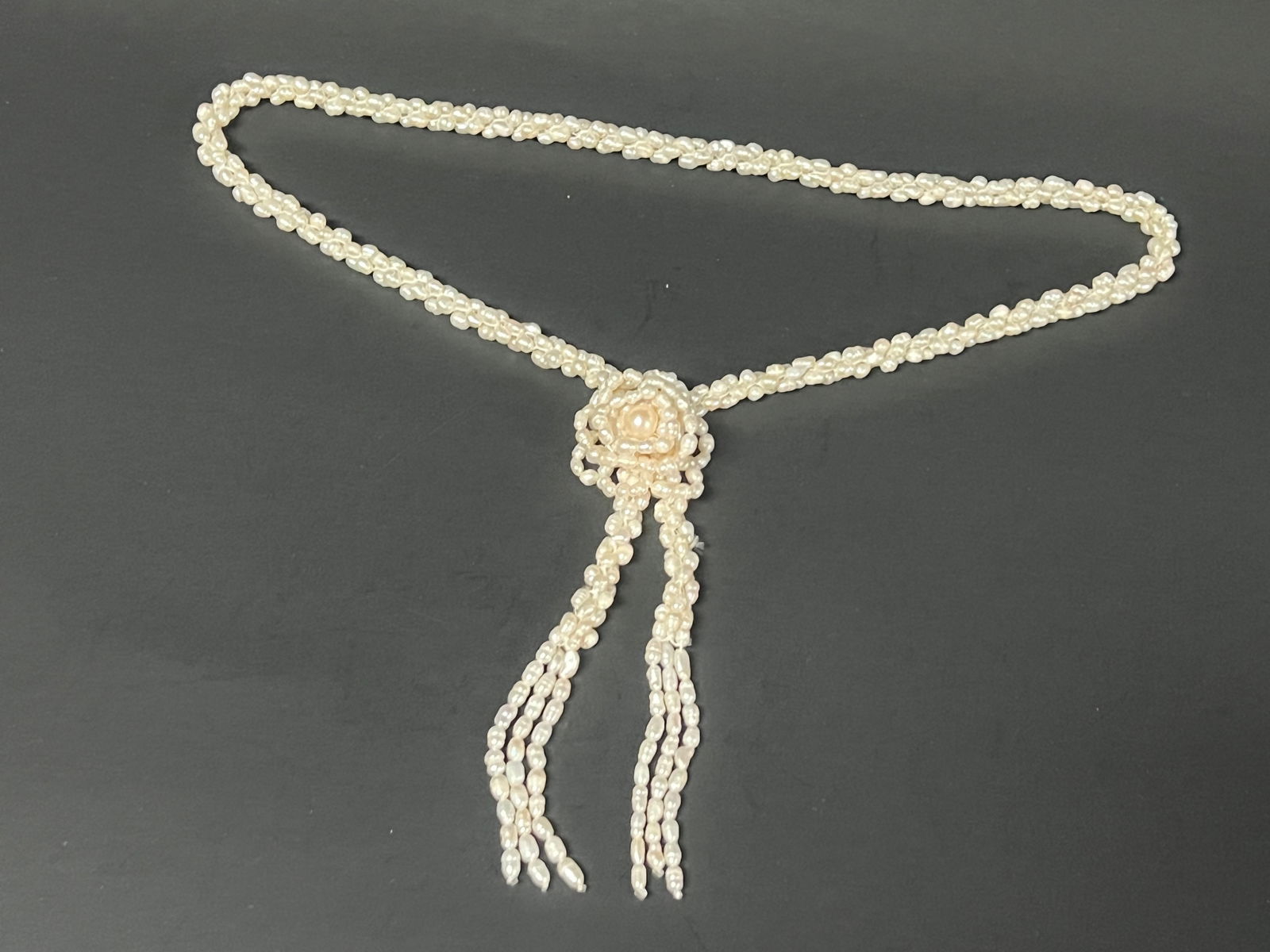 Southeast Asian Freshwater Rice Shape Cultured Pearl Necklace - 3