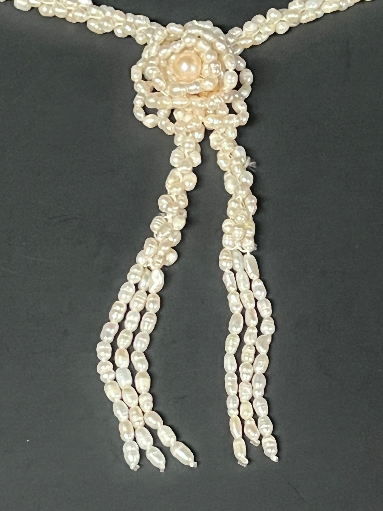 Southeast Asian Freshwater Rice Shape Cultured Pearl Necklace - 4