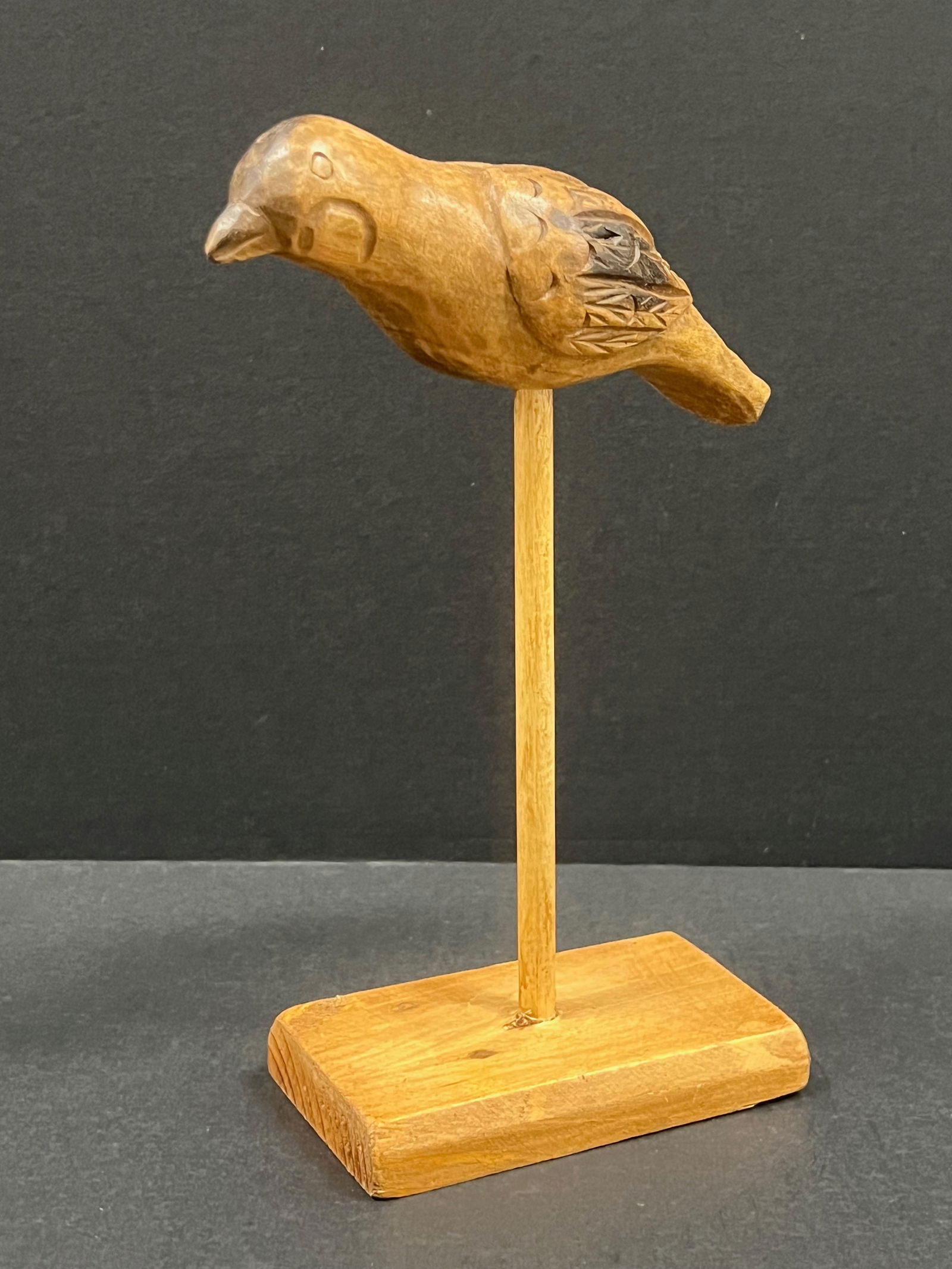 Carved Wood Bird Sculpture - 2