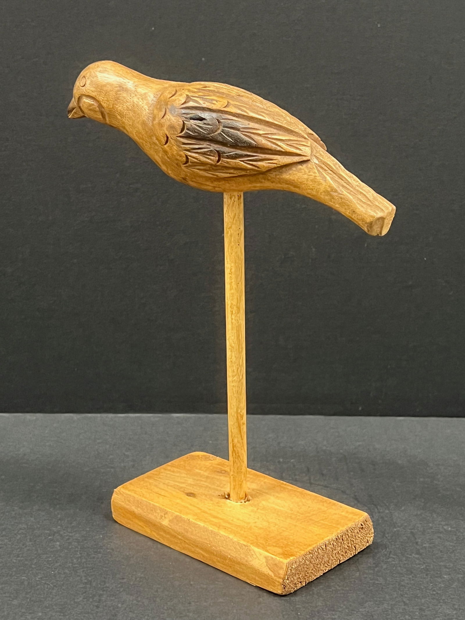 Carved Wood Bird Sculpture - 4