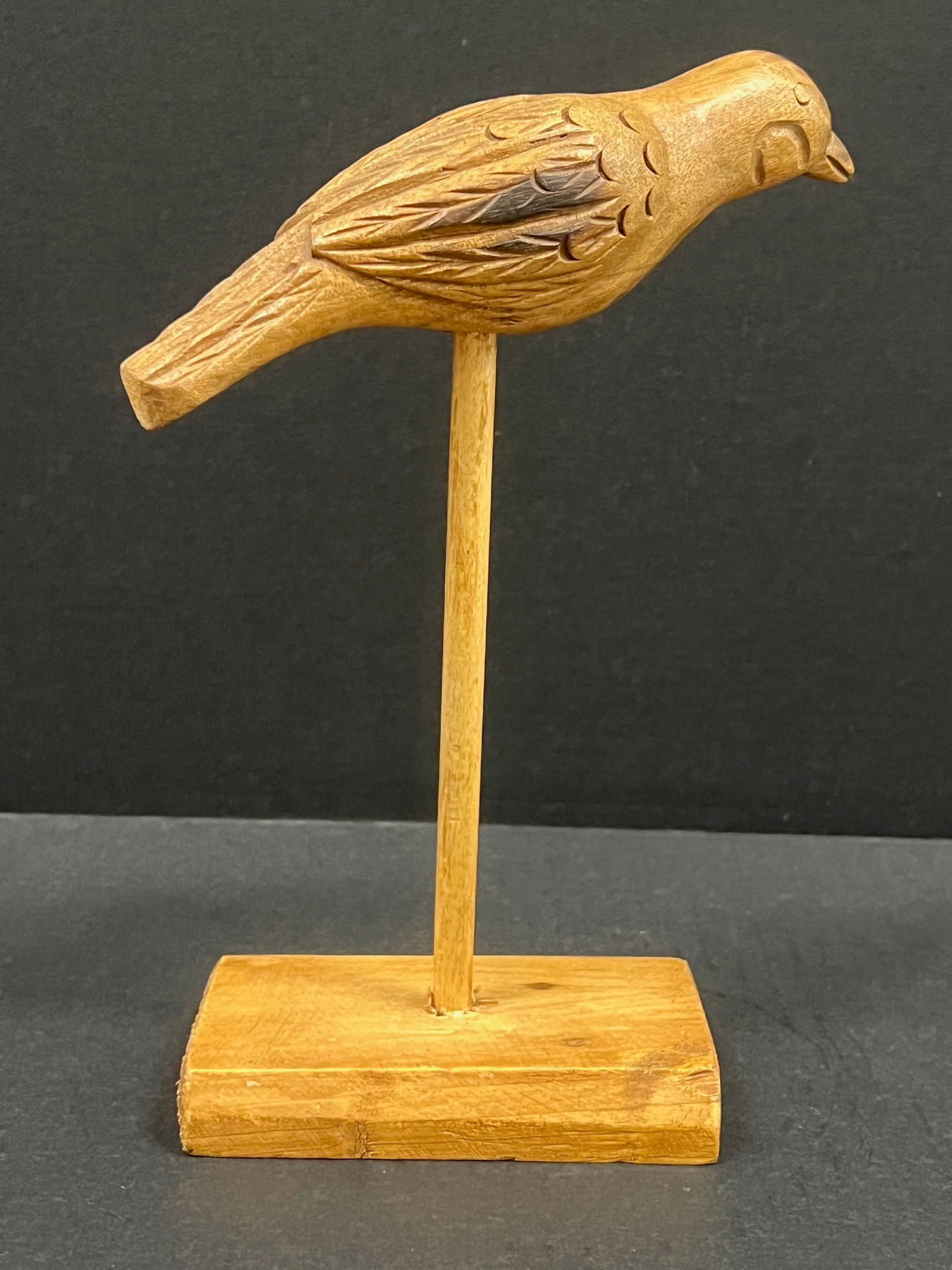 Carved Wood Bird Sculpture - 5