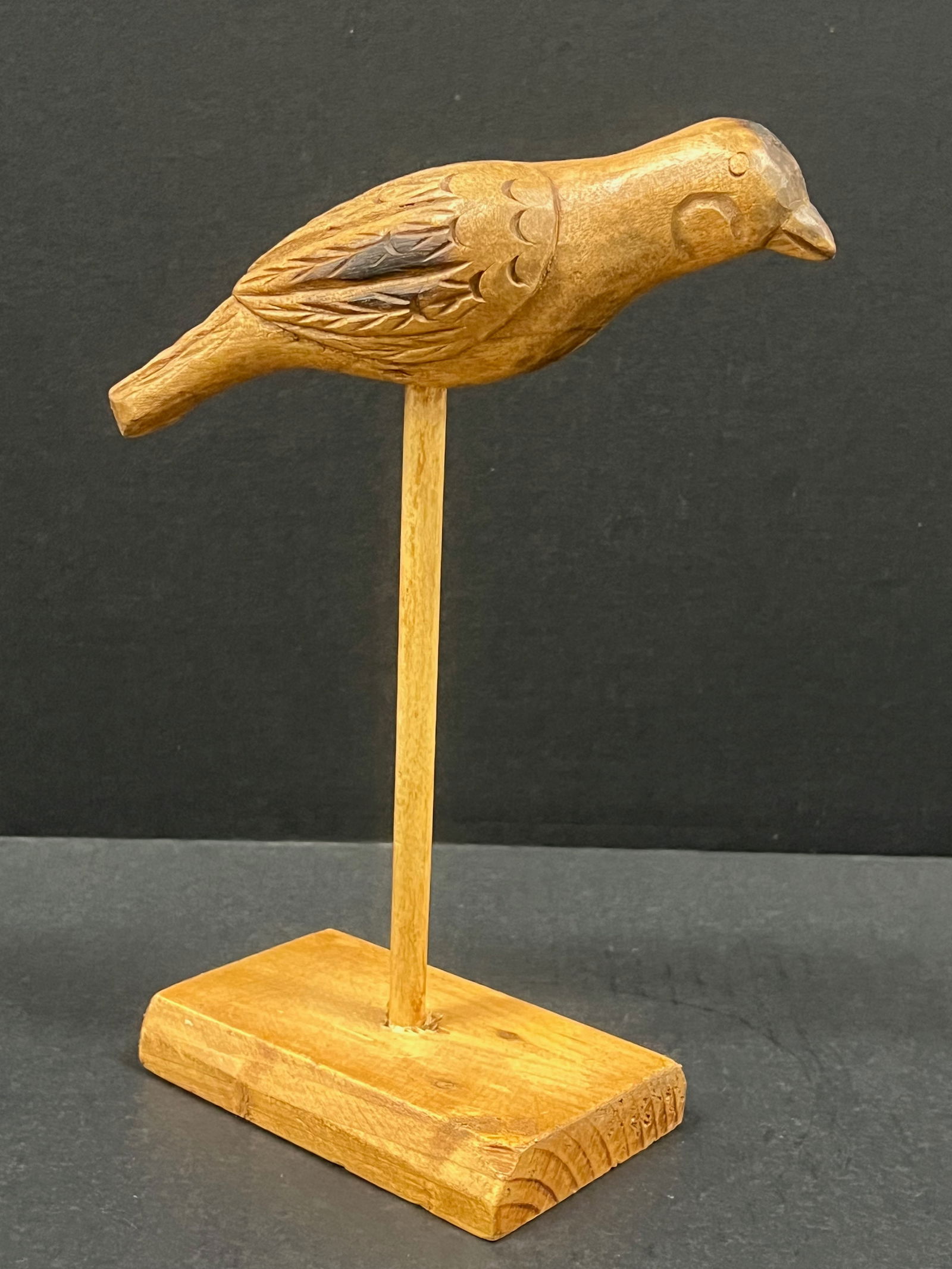 Carved Wood Bird Sculpture - 6