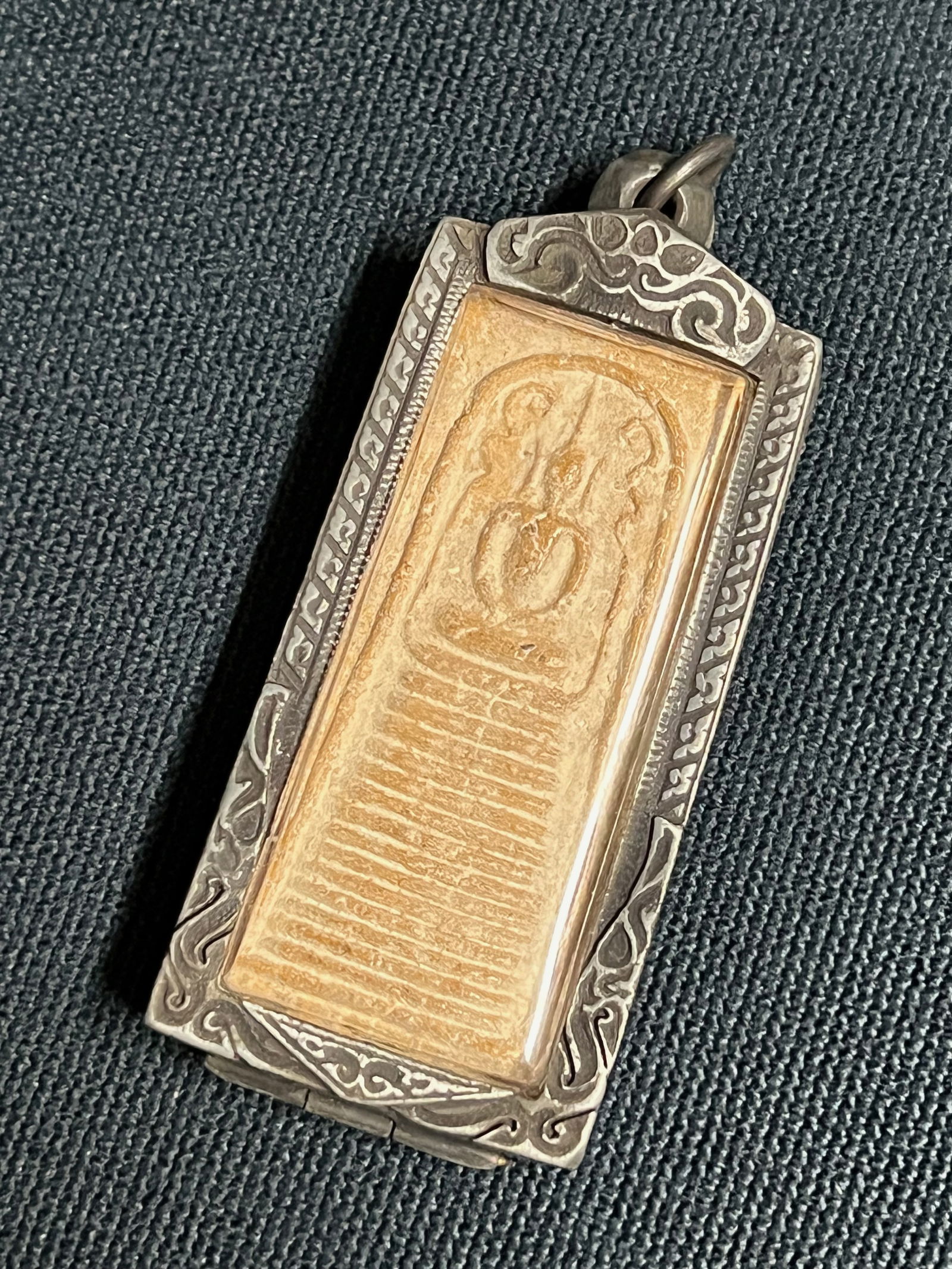 Southeast Asian Clay Buddha Amulet Pendant with Case - 2