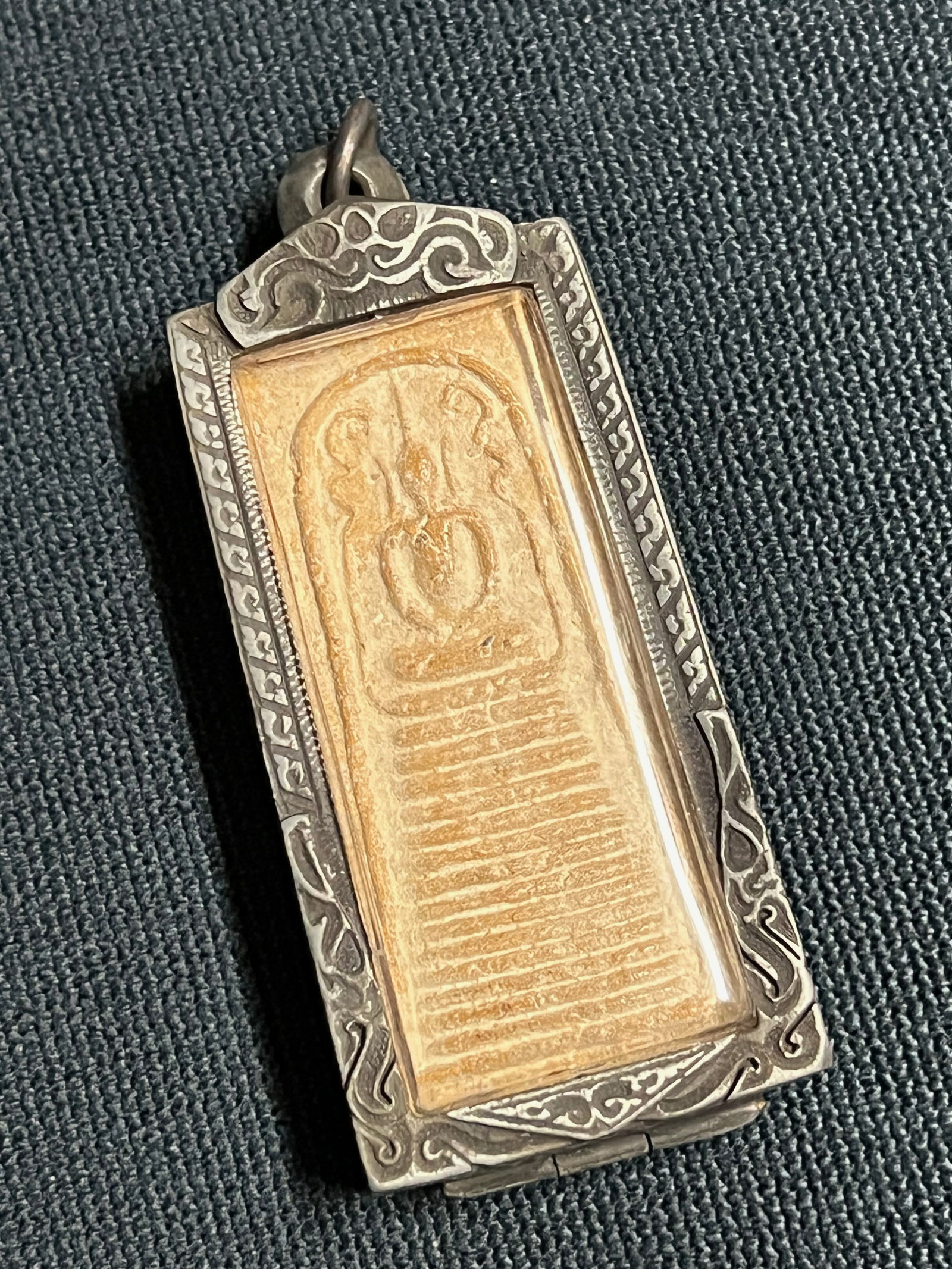 Southeast Asian Clay Buddha Amulet Pendant with Case - 3