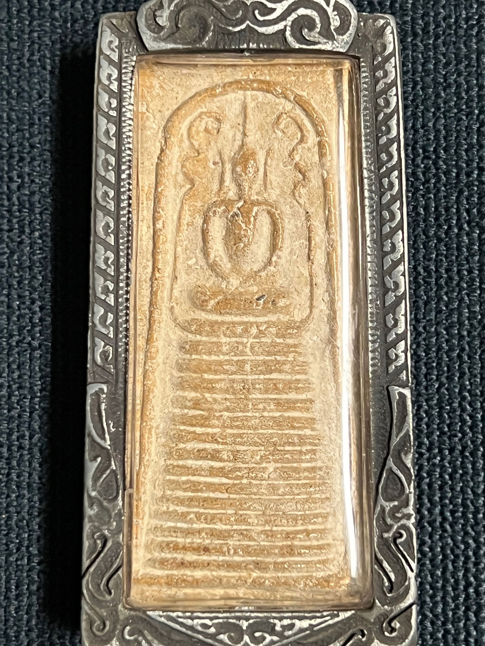 Southeast Asian Clay Buddha Amulet Pendant with Case - 4