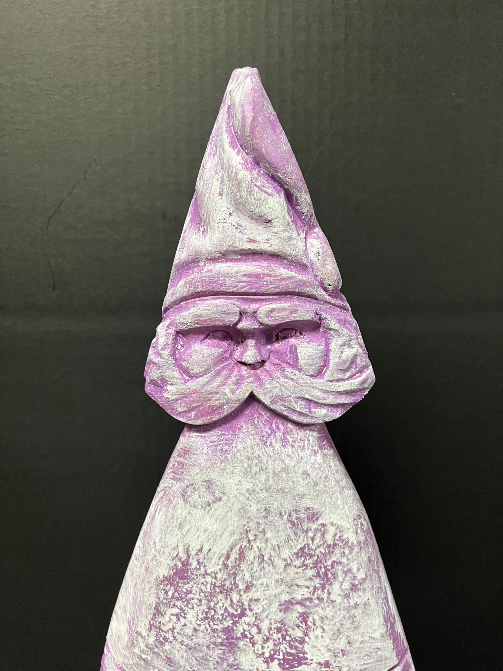 Carved Wood Christmas Tree Sculpture - 2