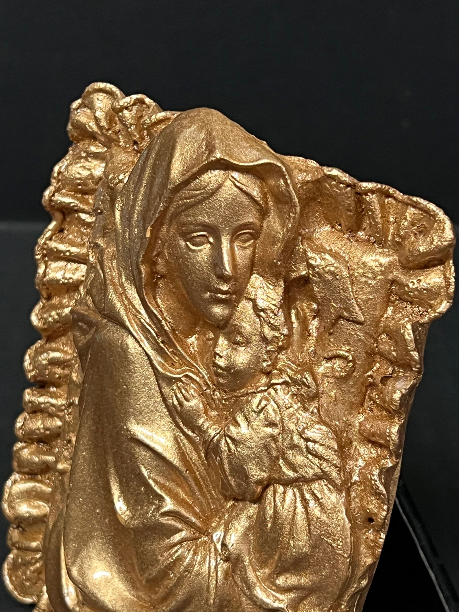 Volcanic Ash Fall Gold Painted Religious Icon - 6