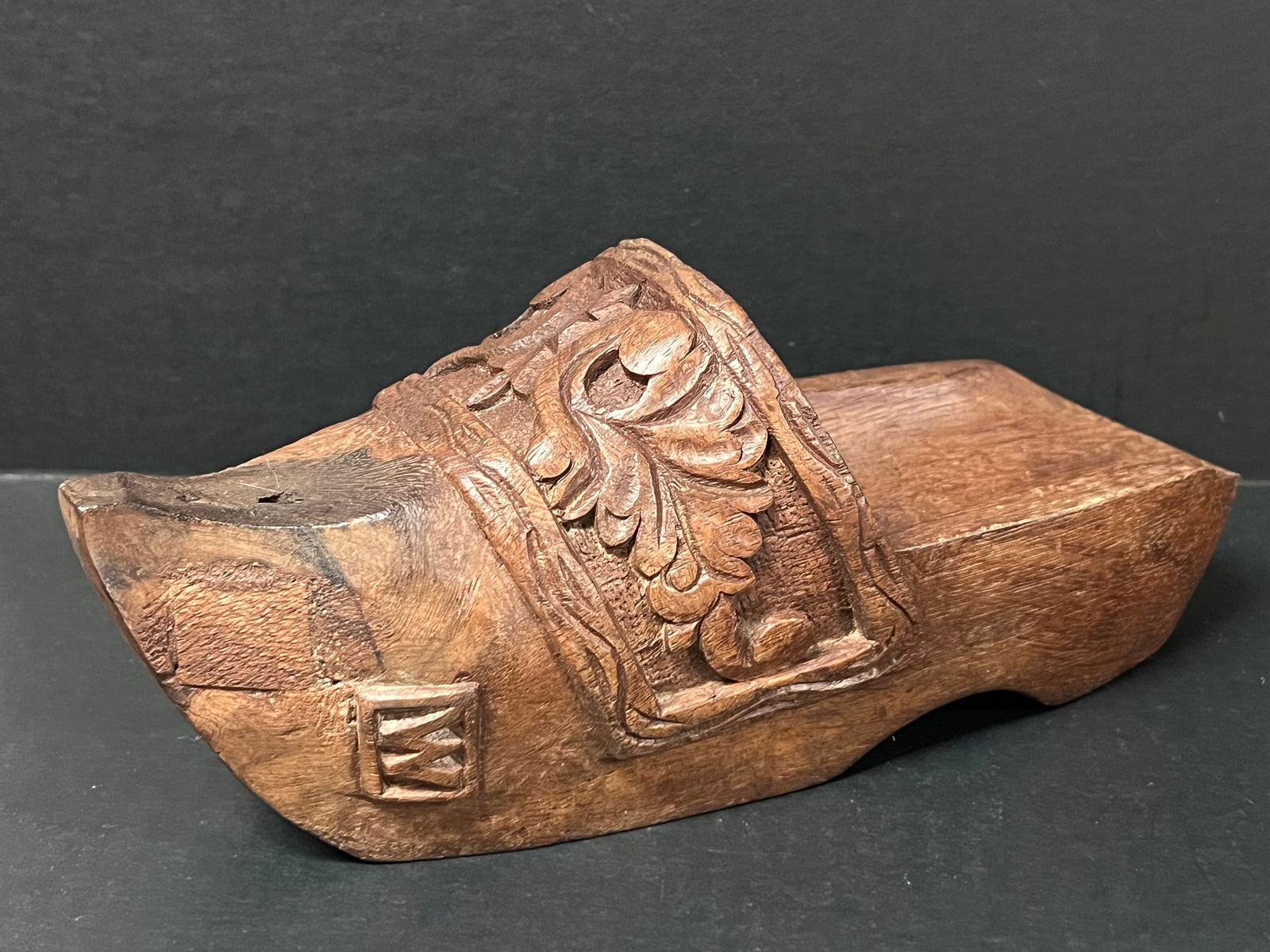 Carved Wood Shoe Sculpture - 4