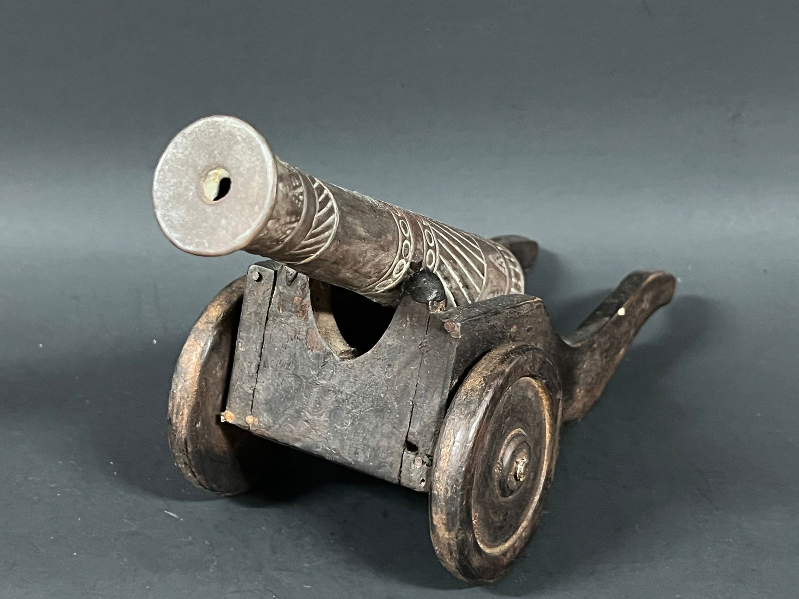 Vintage Miniature Canon Sculpture - 3