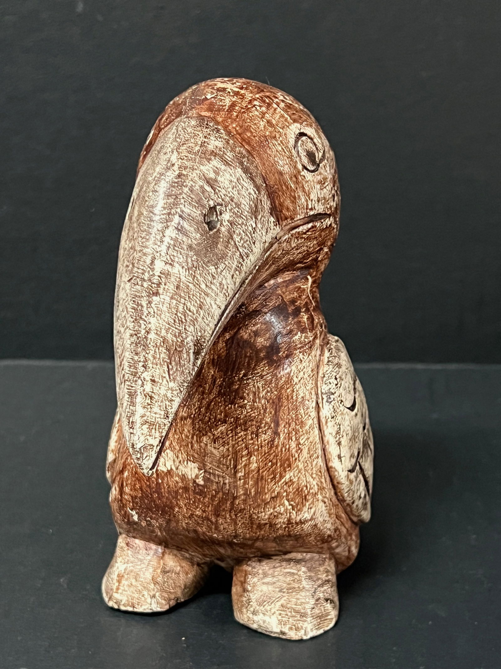 Carved Wood Parrot Sculpture - 3