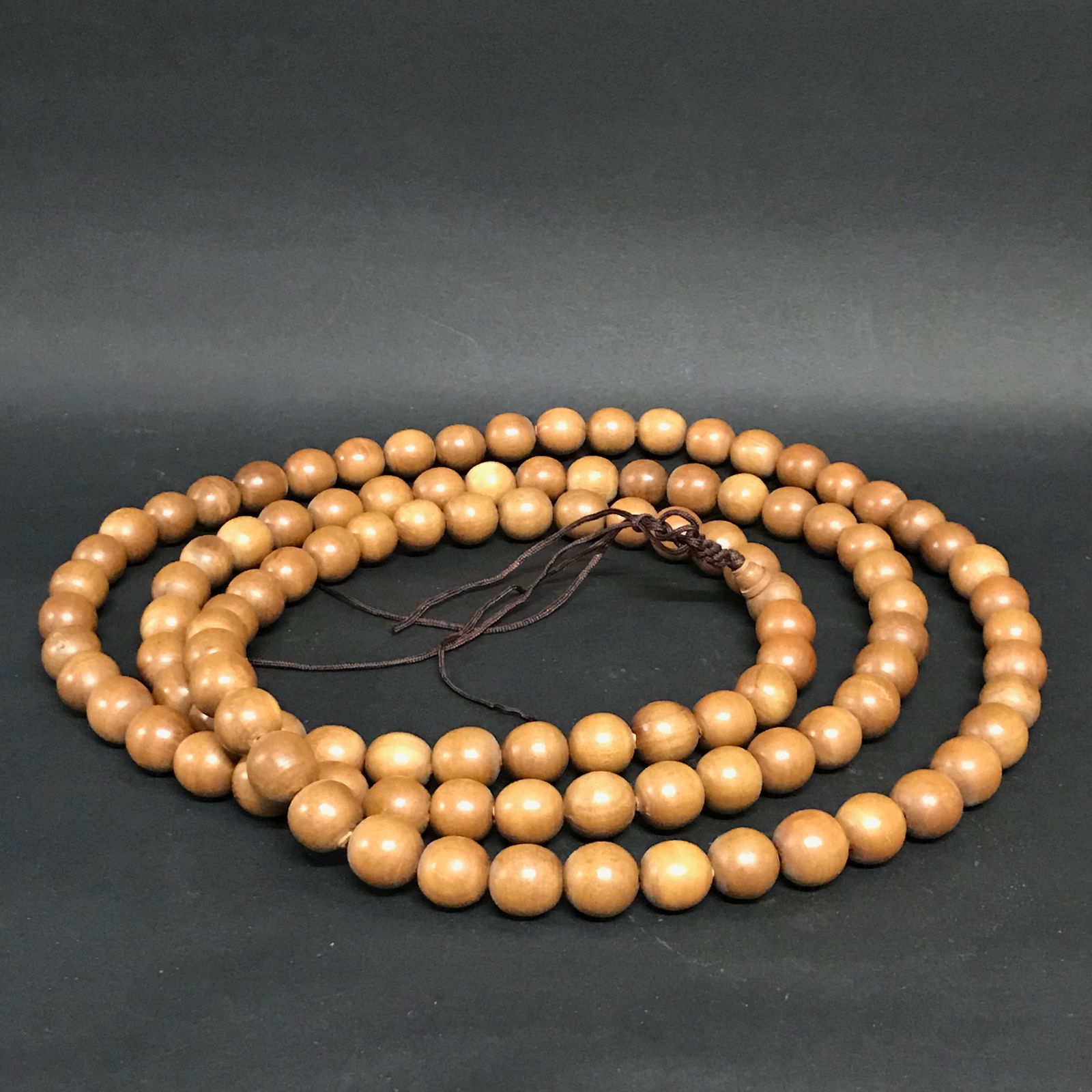 Tibetan Art Carved Wood 108 Pcs. Praying Beads - 2